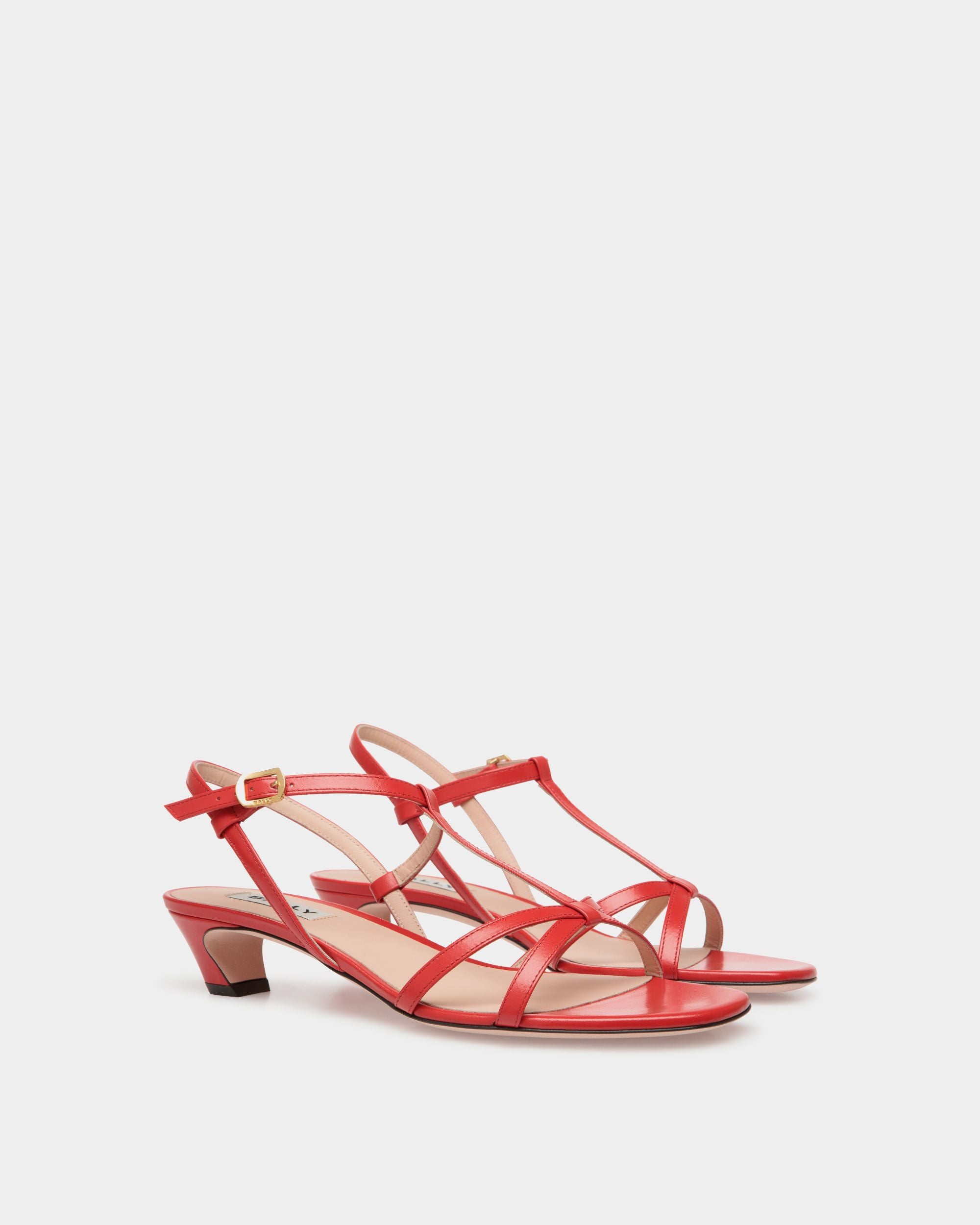 Sylt Sandal In Red Leather - Damen - Bally - 02