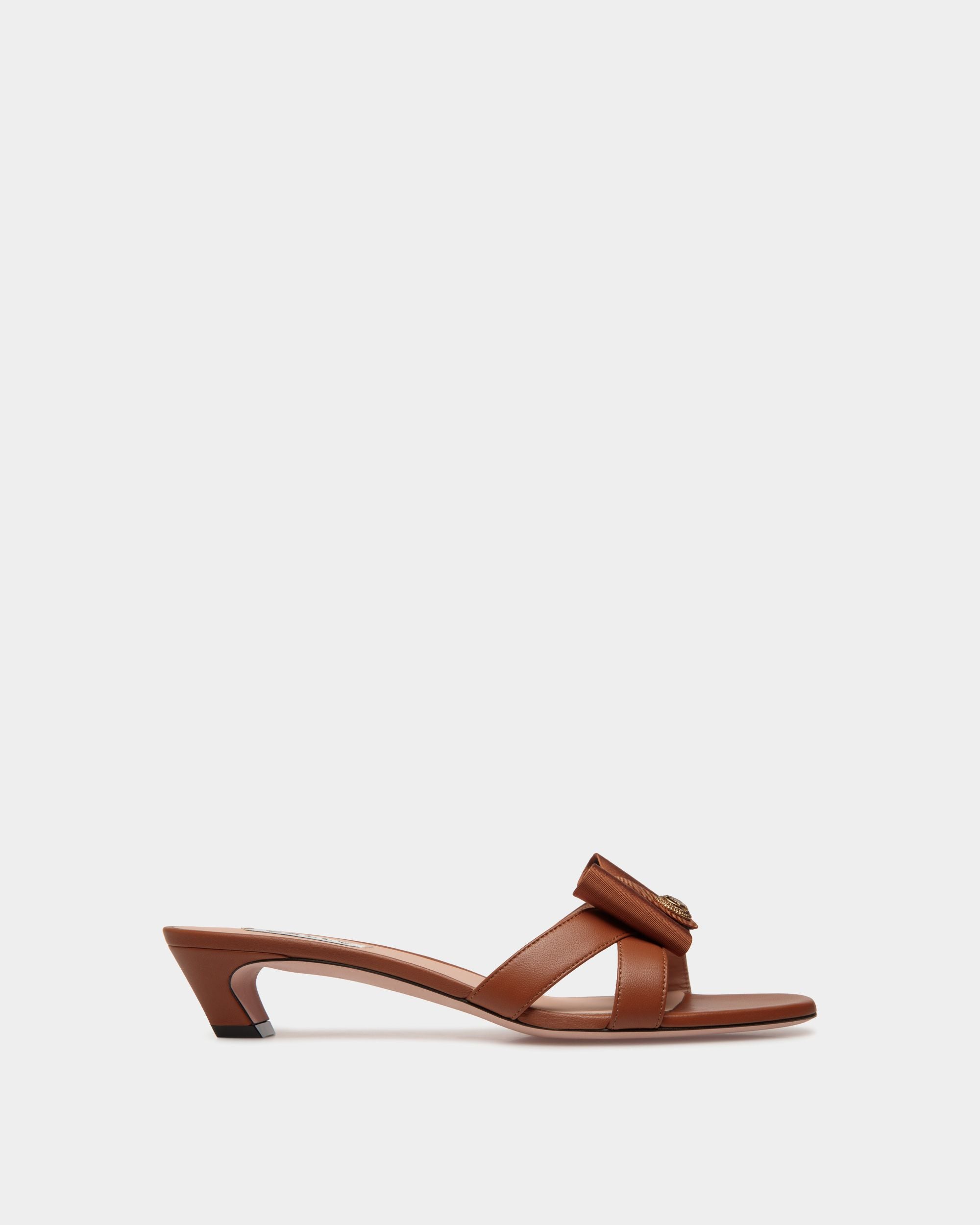 Sandale B-Bow En Cuir Marron - Femme - Bally - 01