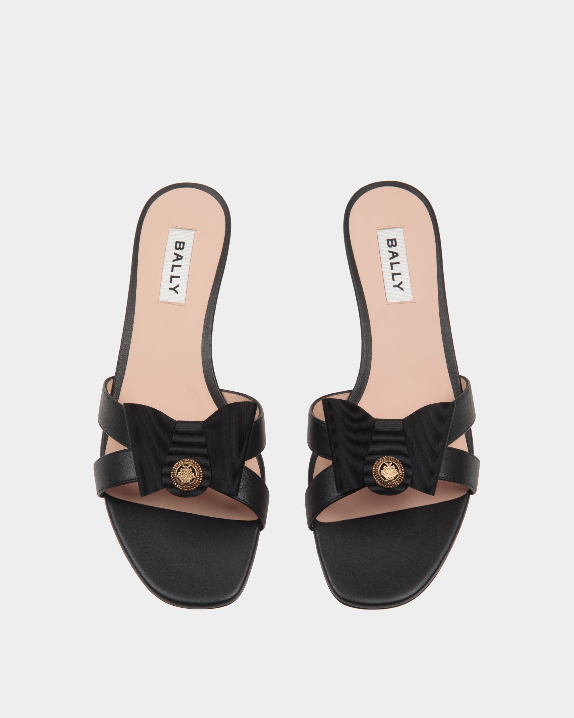 B-Bow Sandal in Black Leather - Femme - Bally - 05