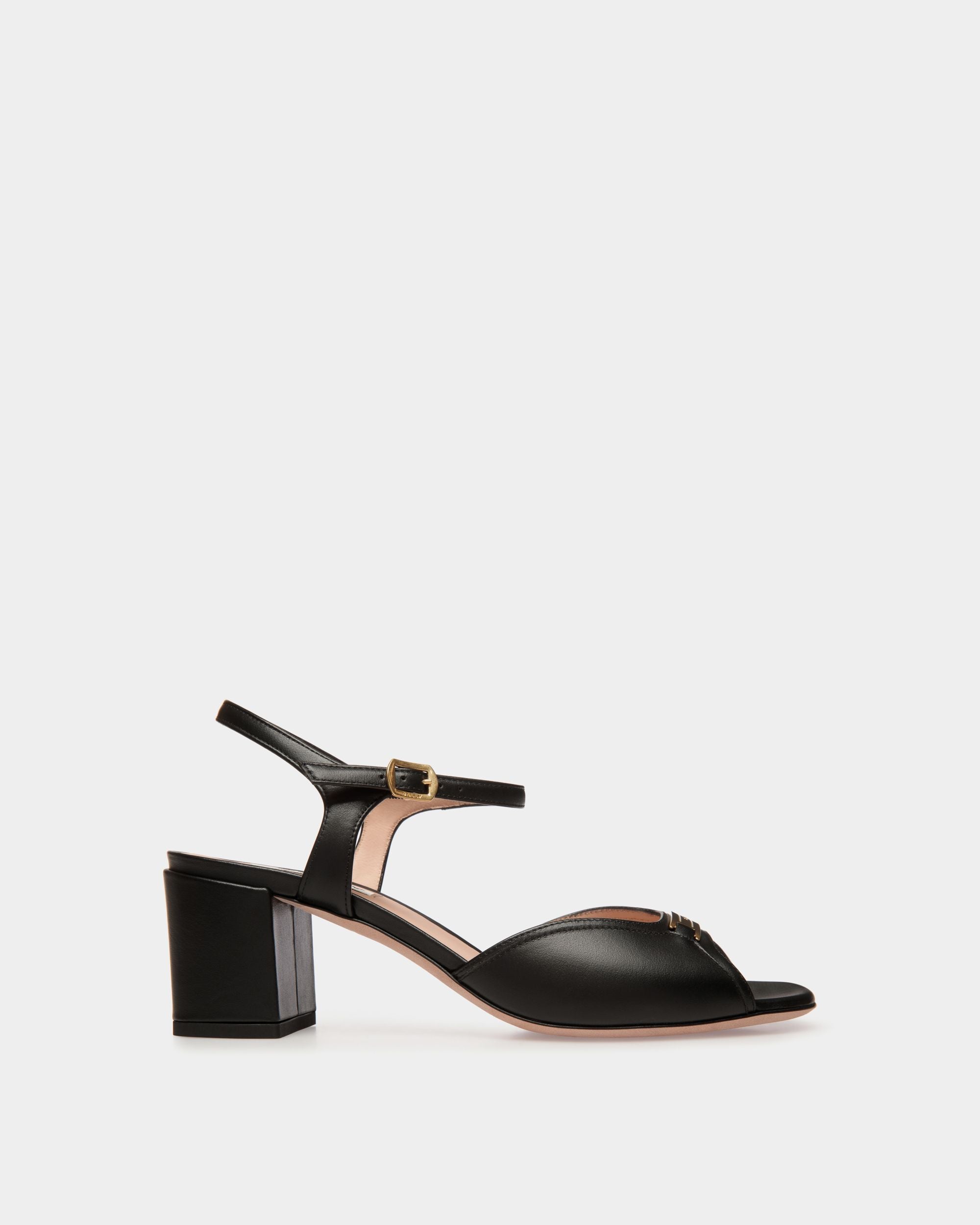 Sandale Deco En Cuir Noir - Femme - Bally - 01