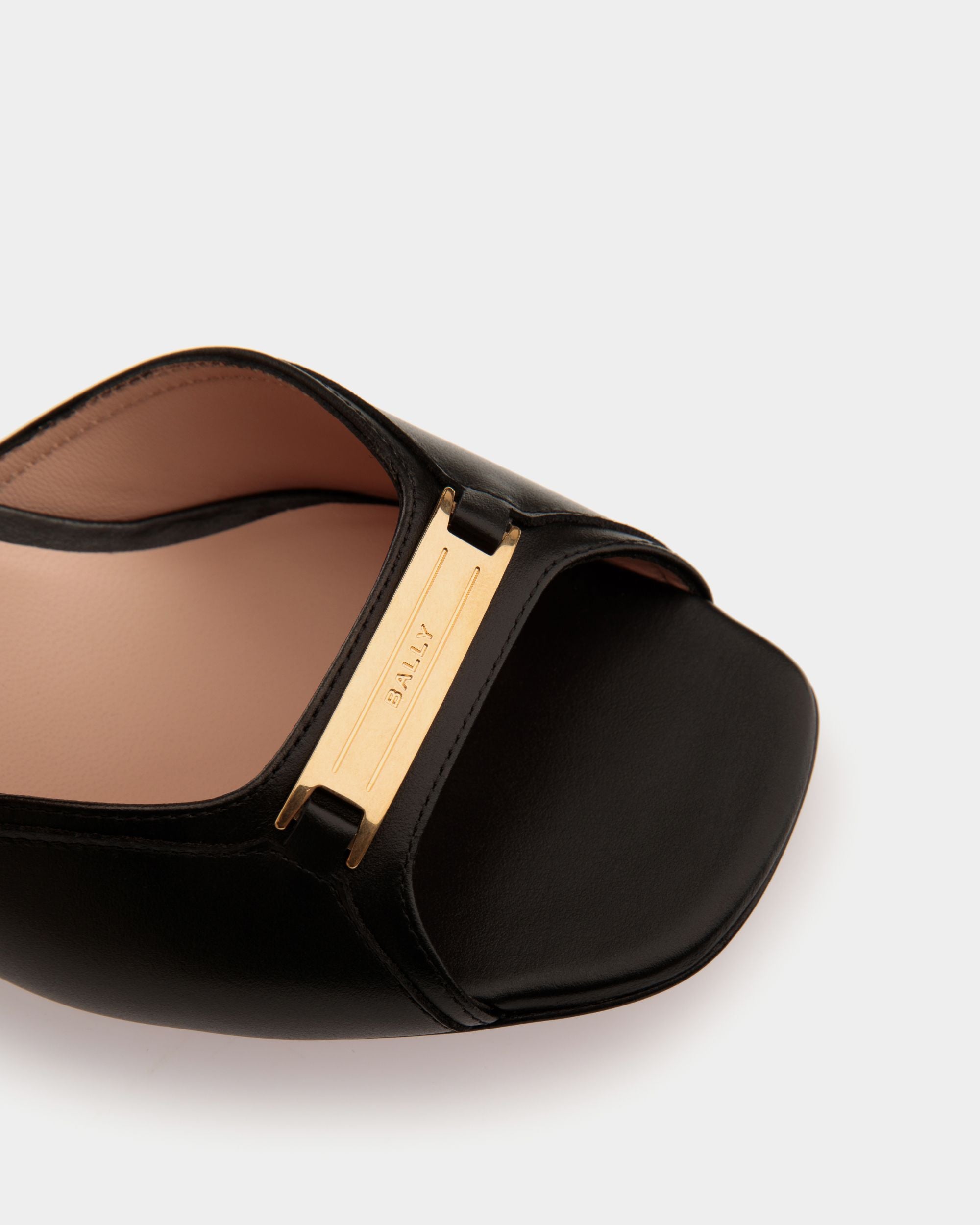 Sandale Deco En Cuir Noir - Femme - Bally - 06