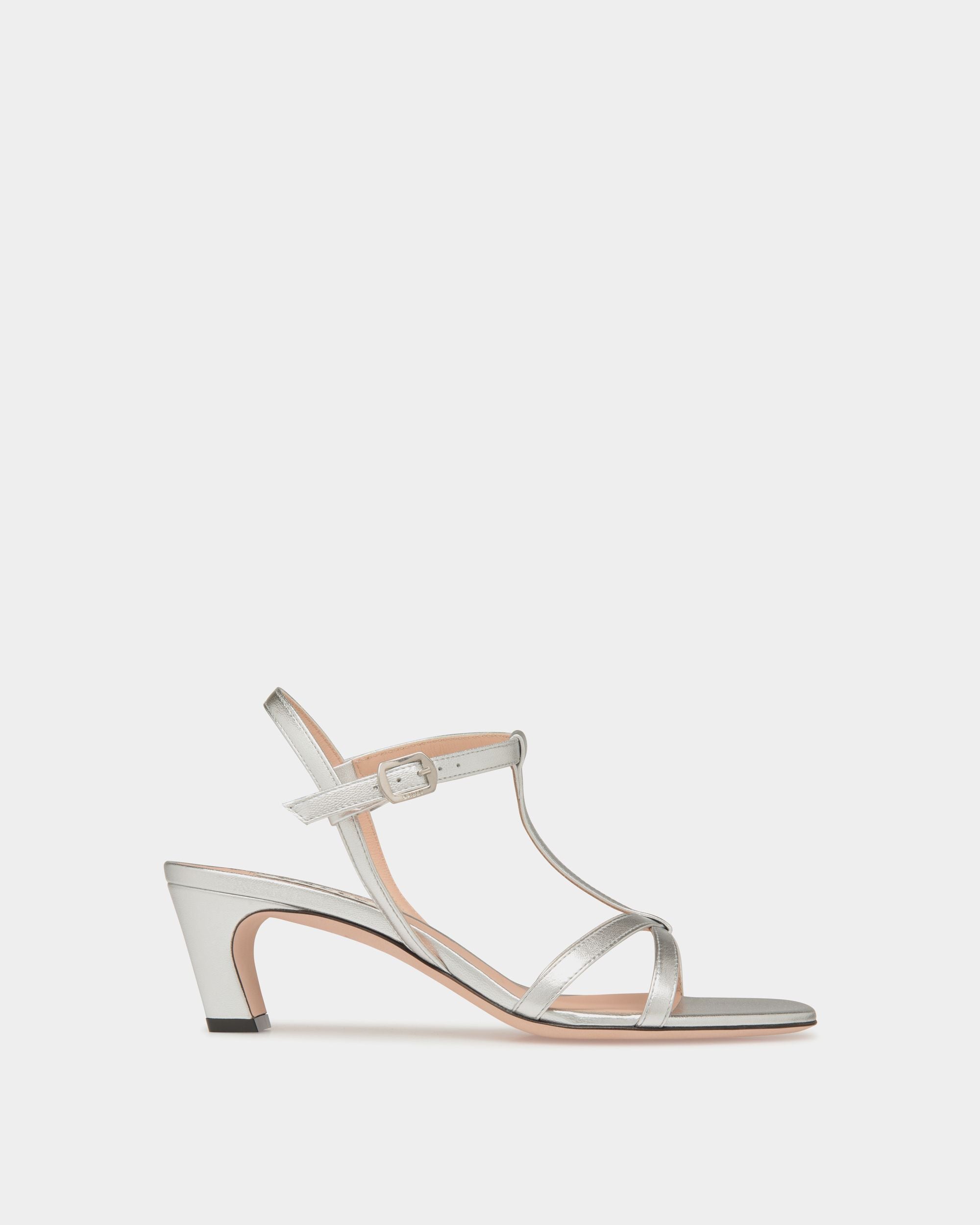 Sylt Sandale Aus Silberfarbenem Leder - Damen - Bally - 01