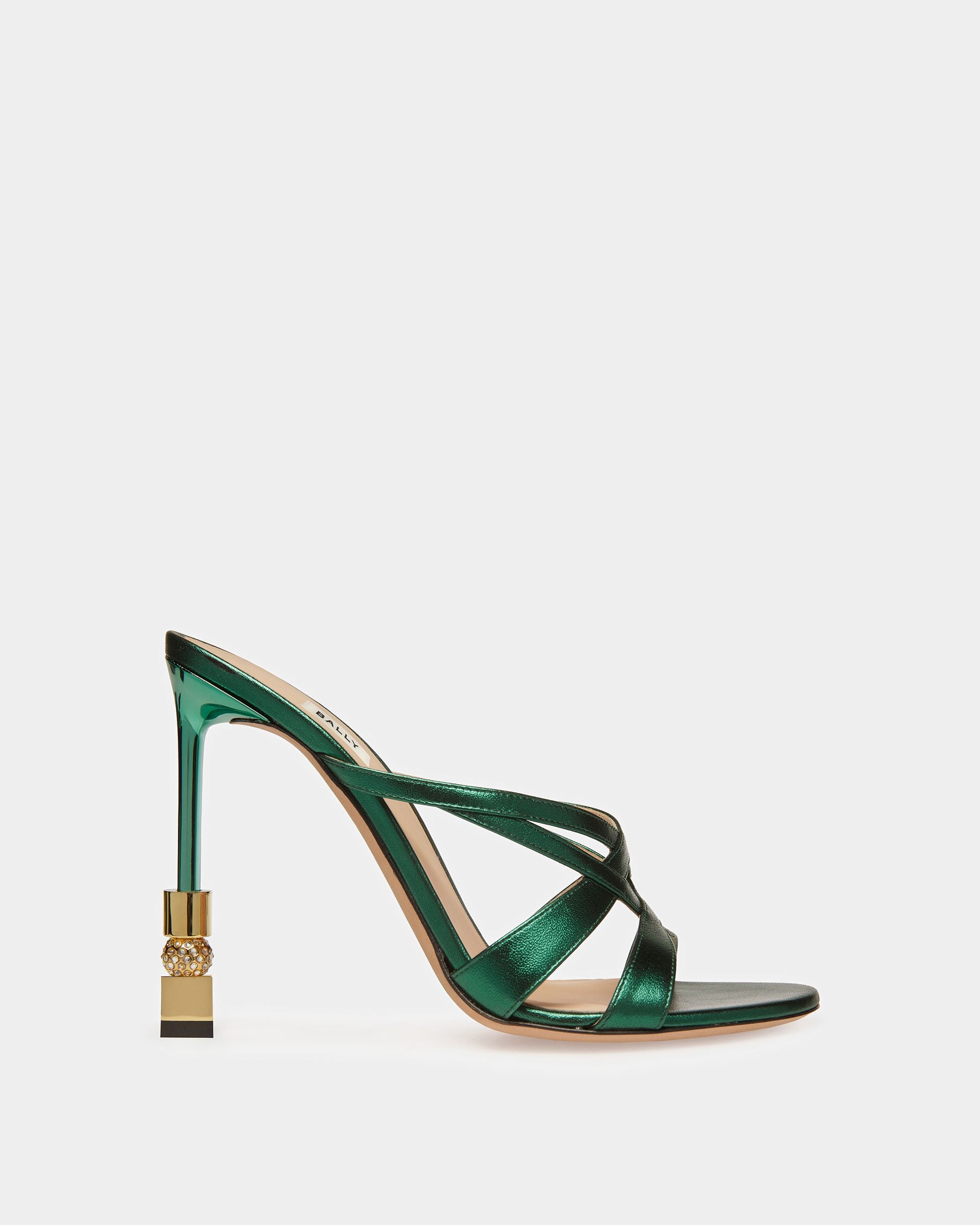 Sandale Mule Block En Cuir Métallisé - Femme - Bally - 01