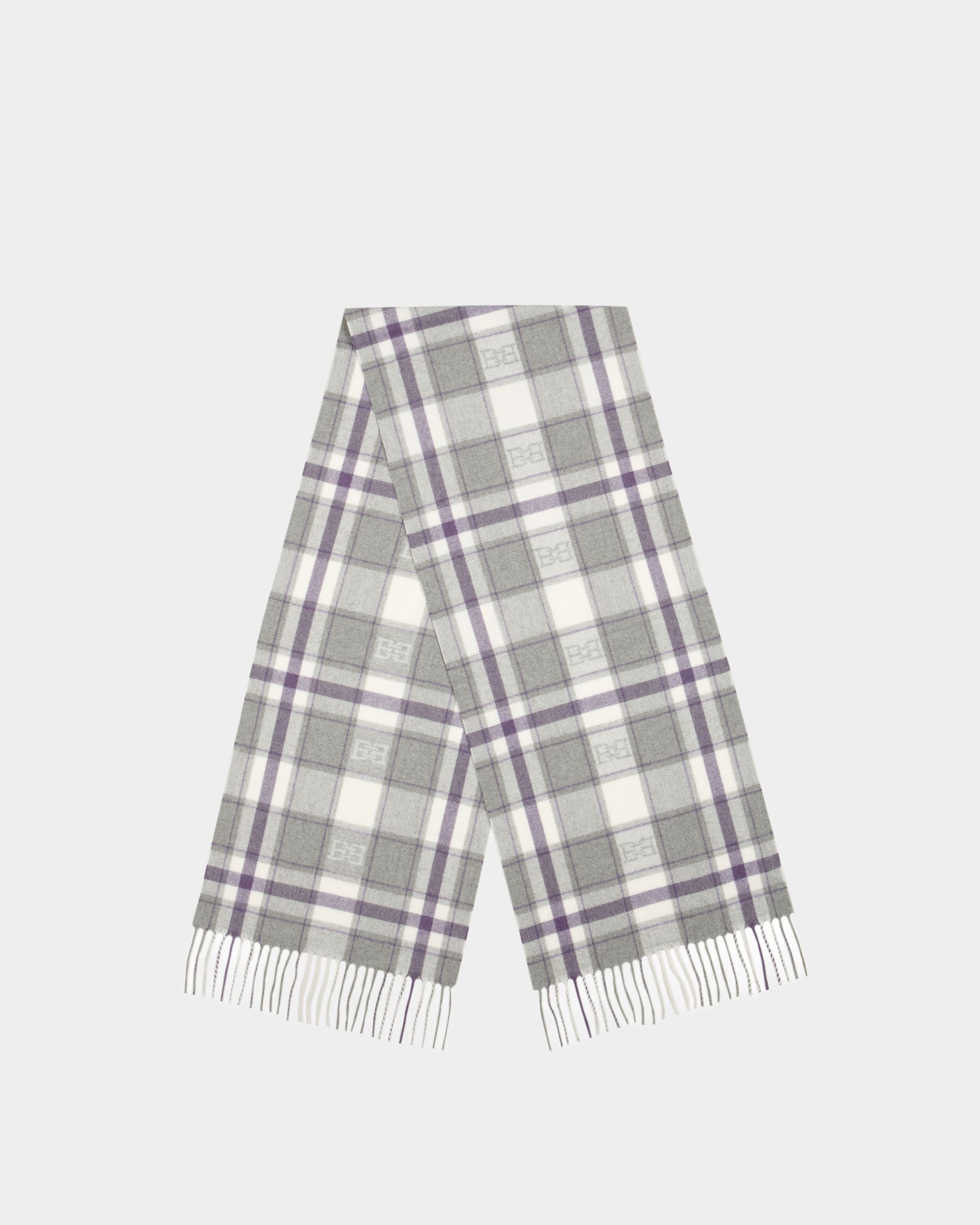 Écharpe En Laine Et Angora Mélangés Couleur Lilas - Femme - Bally - 01