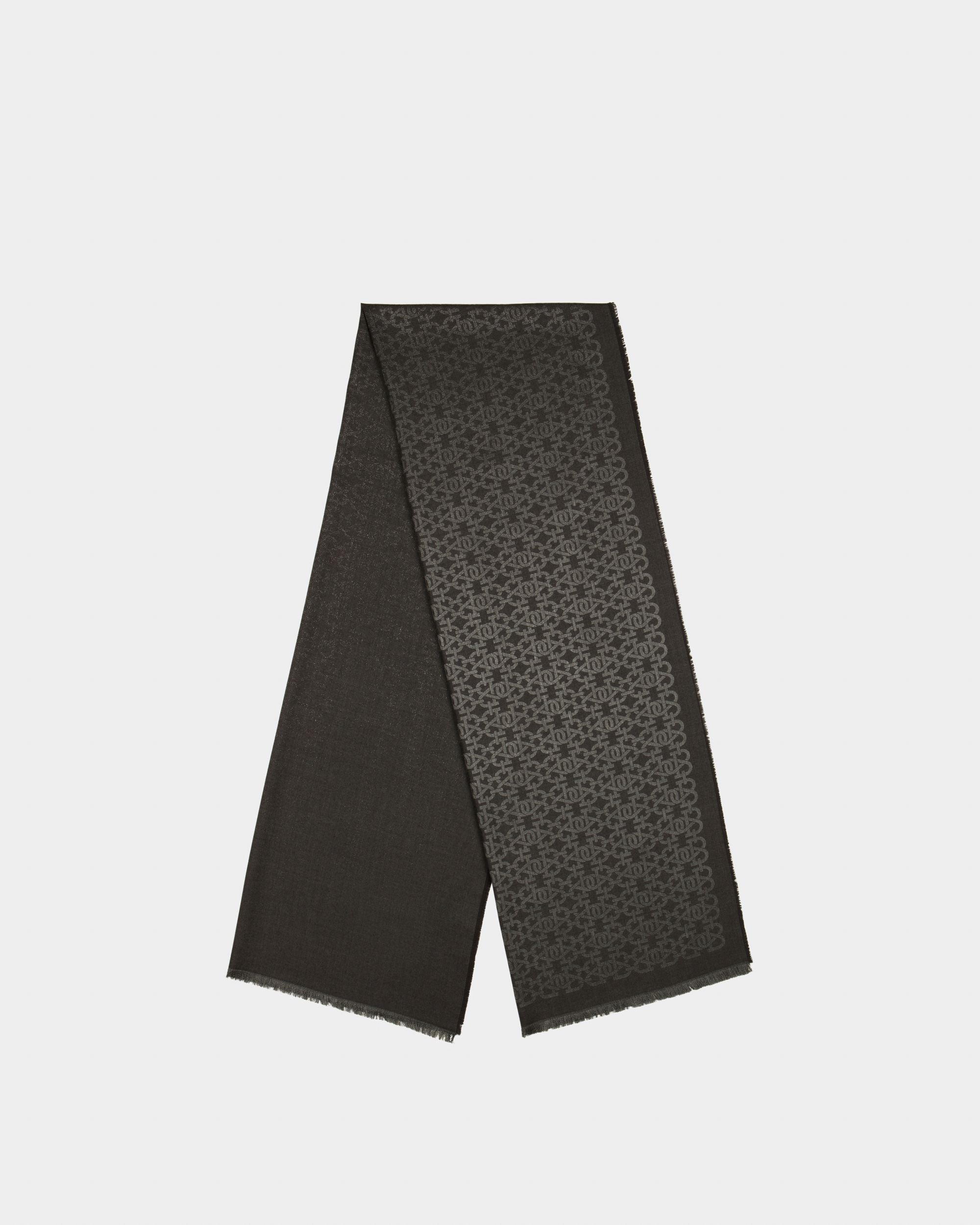 Schal Aus Schwarzem Seiden-Woll-Mischgewebe - Damen - Bally - 01