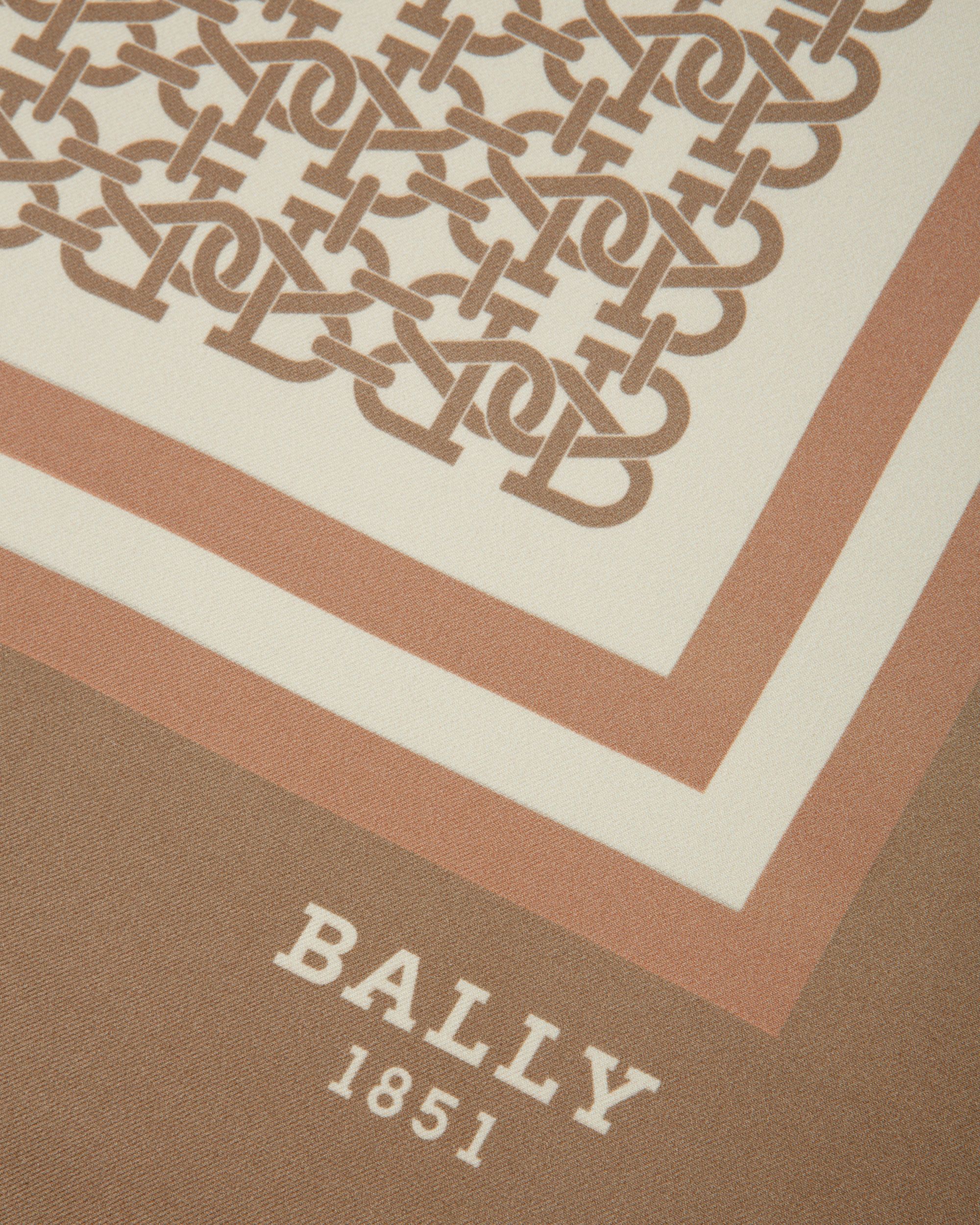 Schal Aus Blassrosa Und Taupefarbener Seide - Damen - Bally - 02