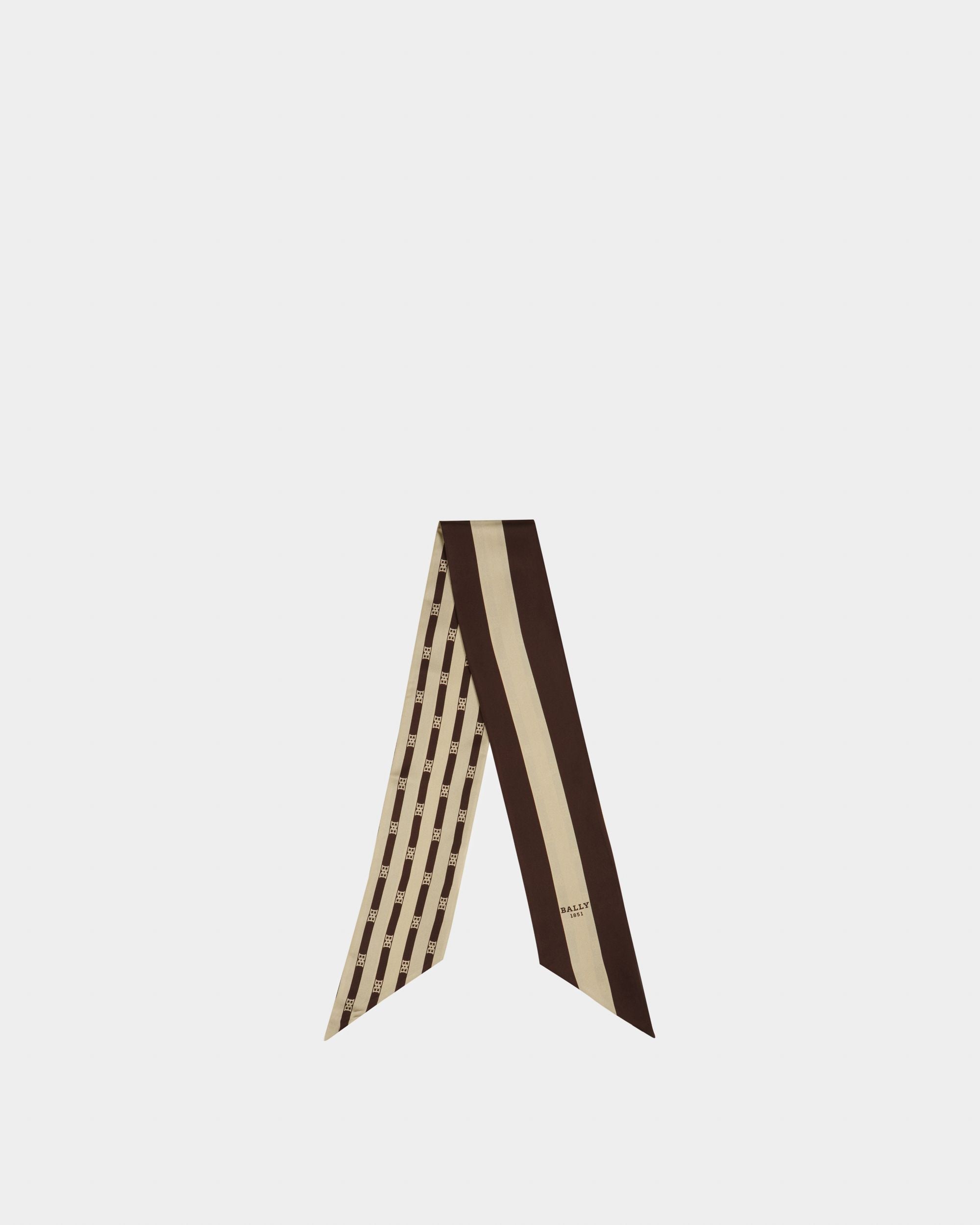Silk Bandeau Scarf In Beige - Women's - Bally - 01