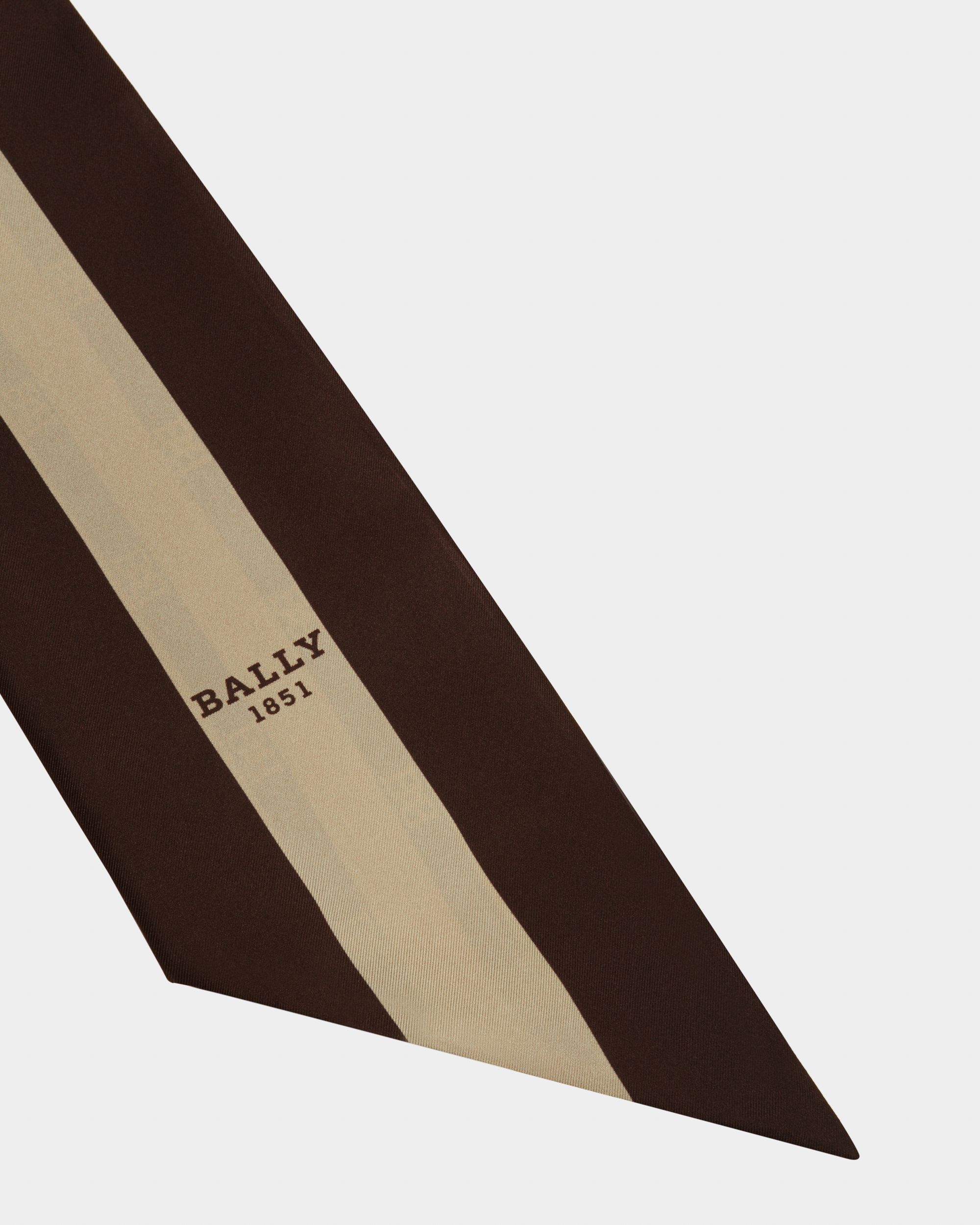 Silk Bandeau Scarf In Beige - Women's - Bally - 02