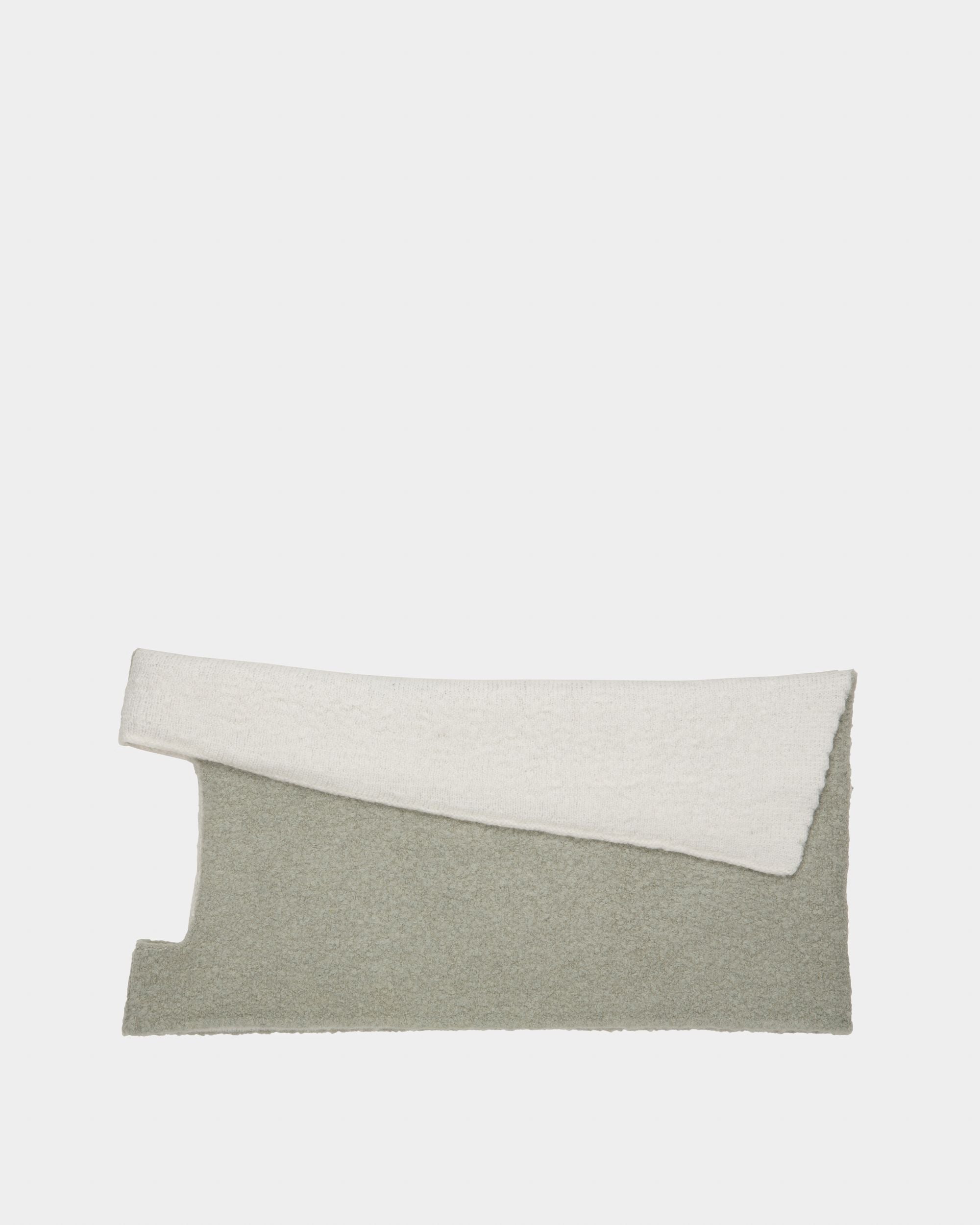 Écharpe En Laine Mélangée Gris Et Ivoire - Femme - Bally - 01