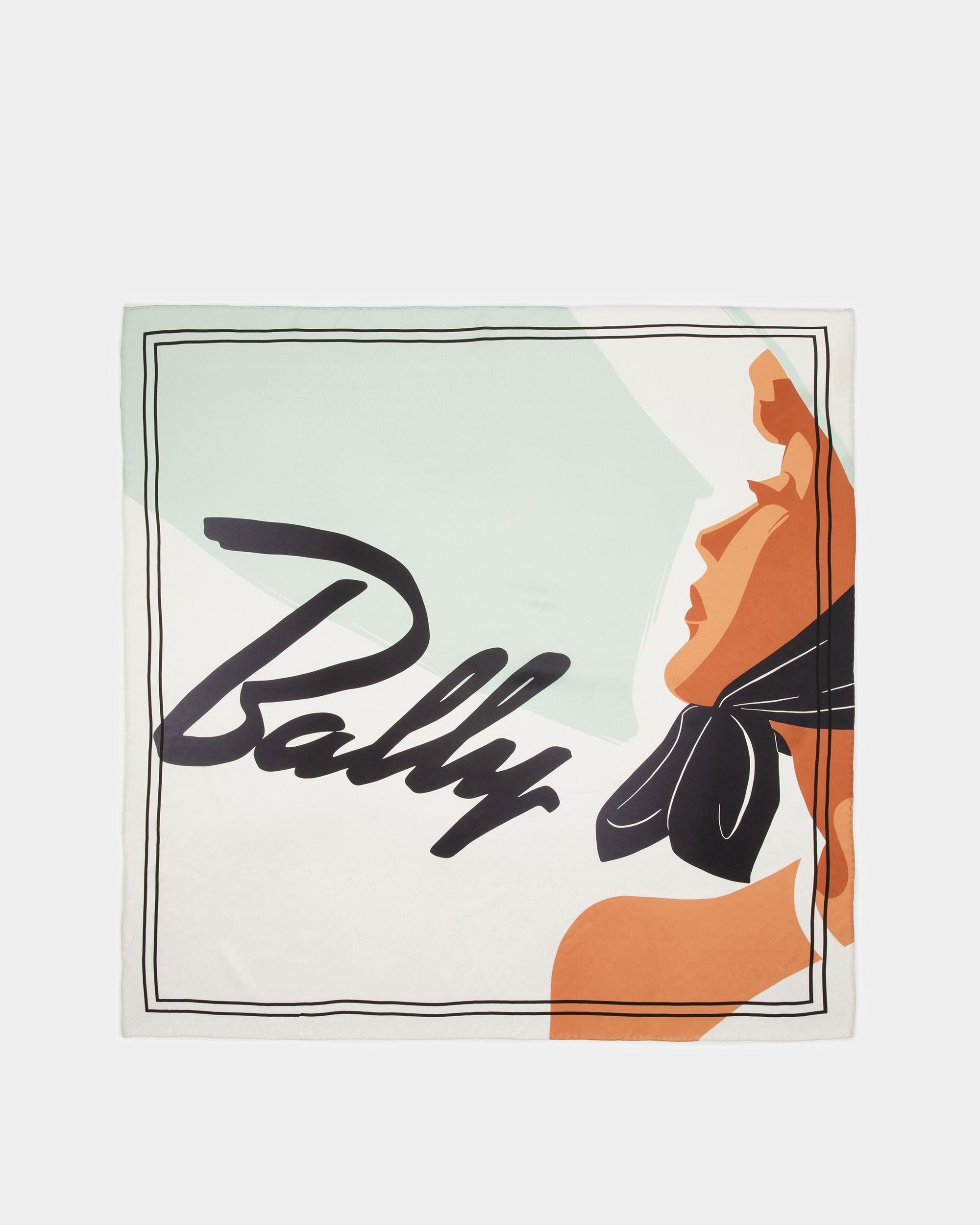 Silk Carré Scarf In Blue - Damen - Bally - 03