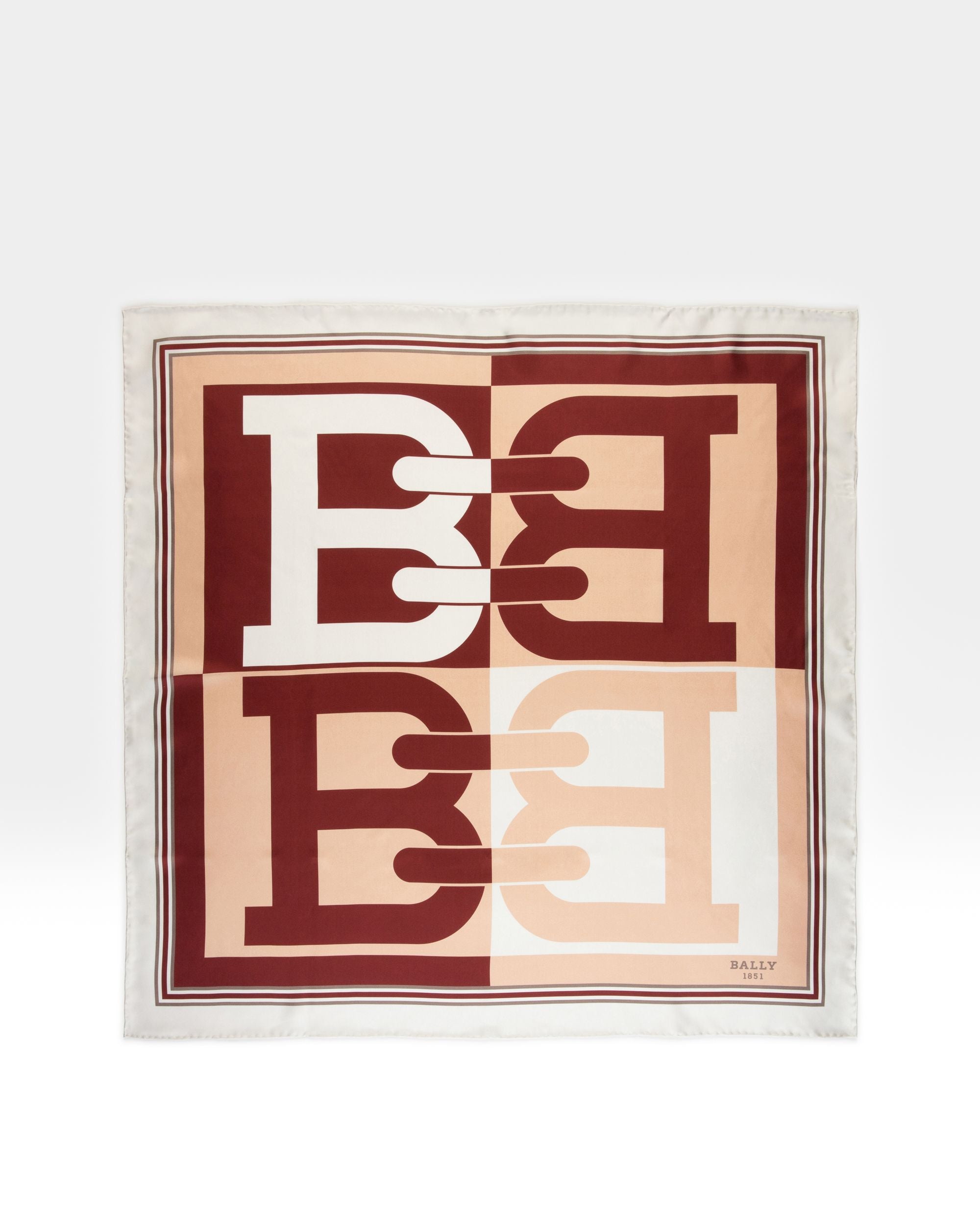 B-Chain Carré Silk Scarf In Bone - Women's - Bally - 01