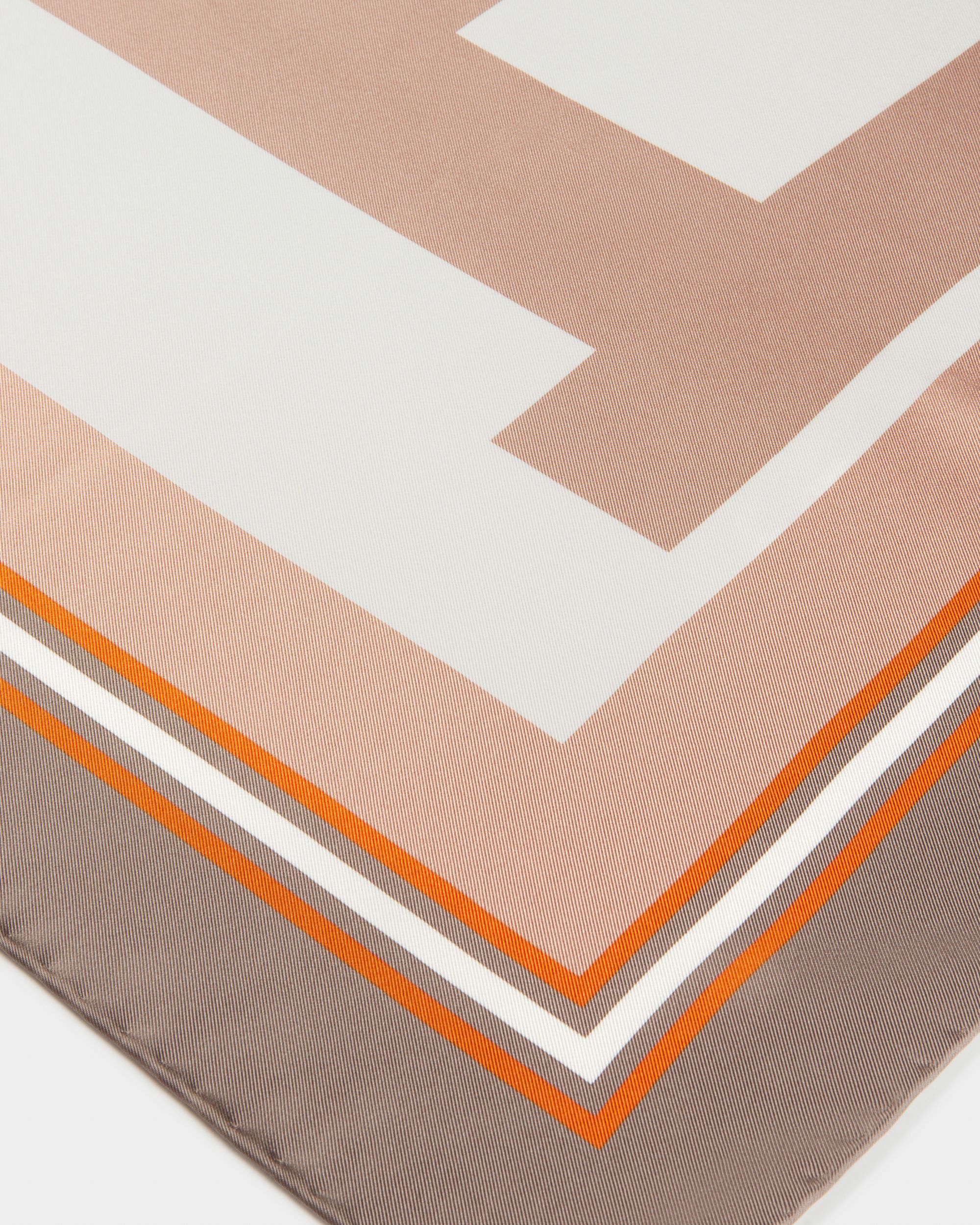 B-Chain Carré Silk Scarf In Beige - Women's - Bally - 02