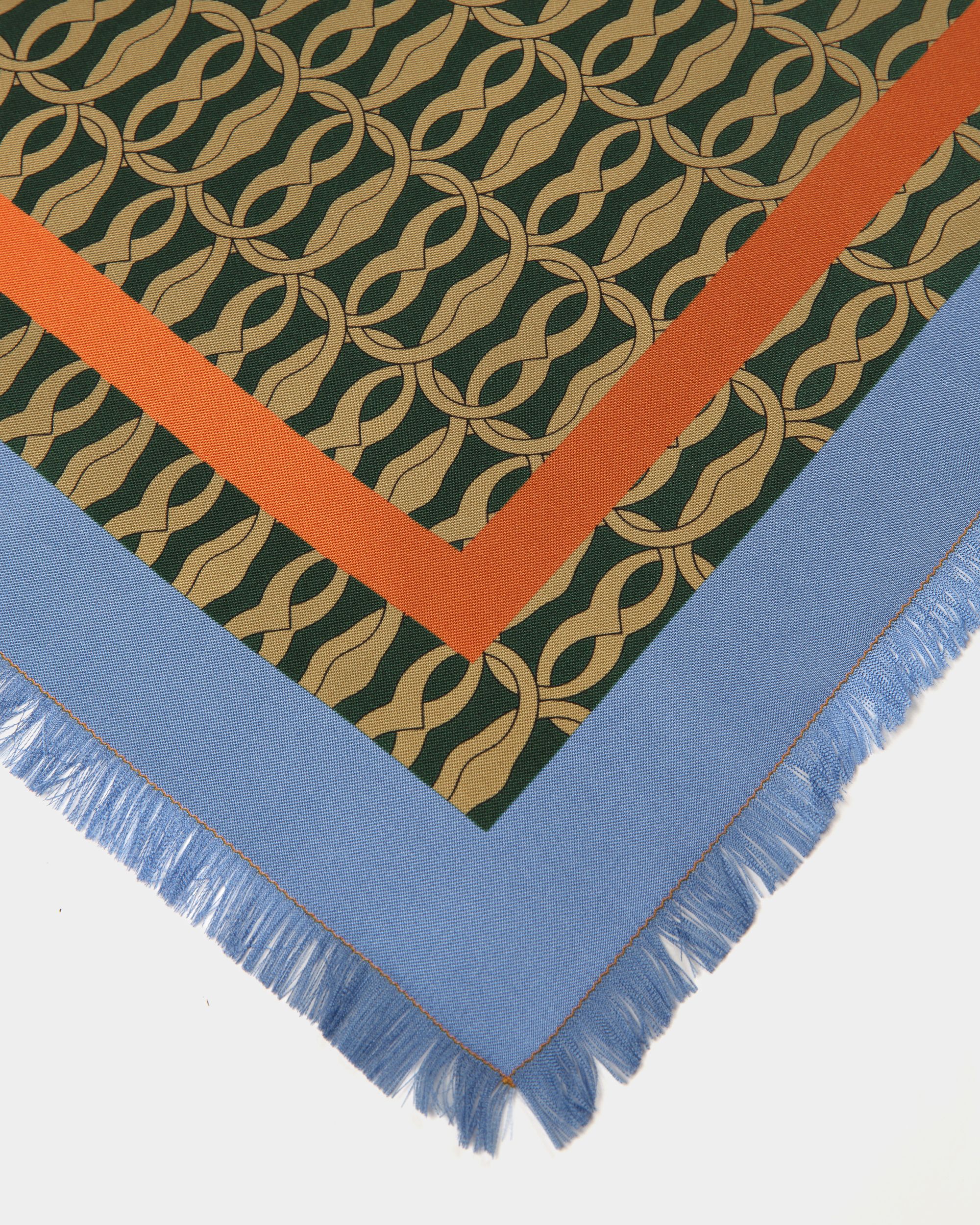 Emblem Print Square Scarf In Multicolor Silk - Women's - Bally - 02