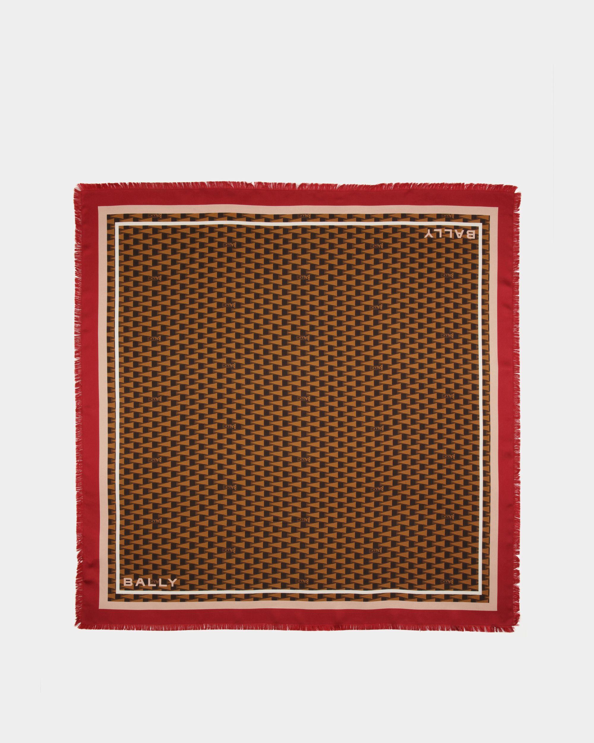 Halstuch mit Pennant-Print Aus Seide in Desert - Damen - Bally - 01