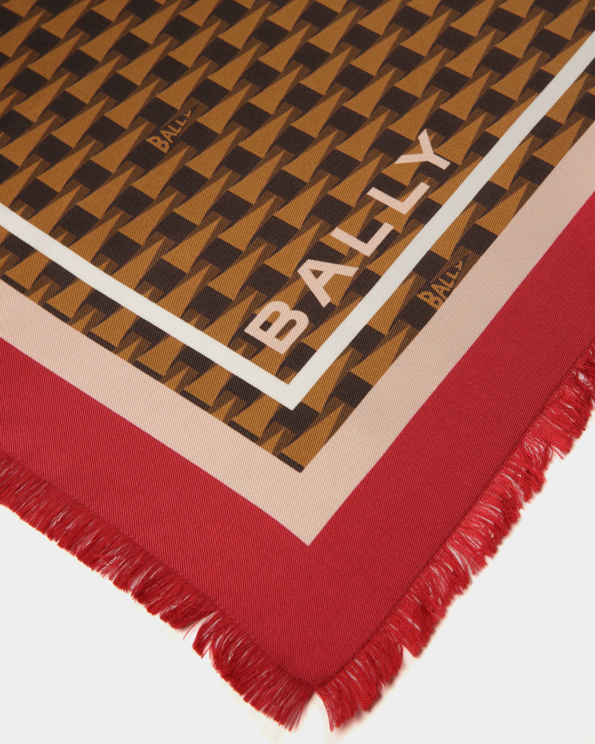Halstuch mit Pennant-Print Aus Seide in Desert - Damen - Bally - 03