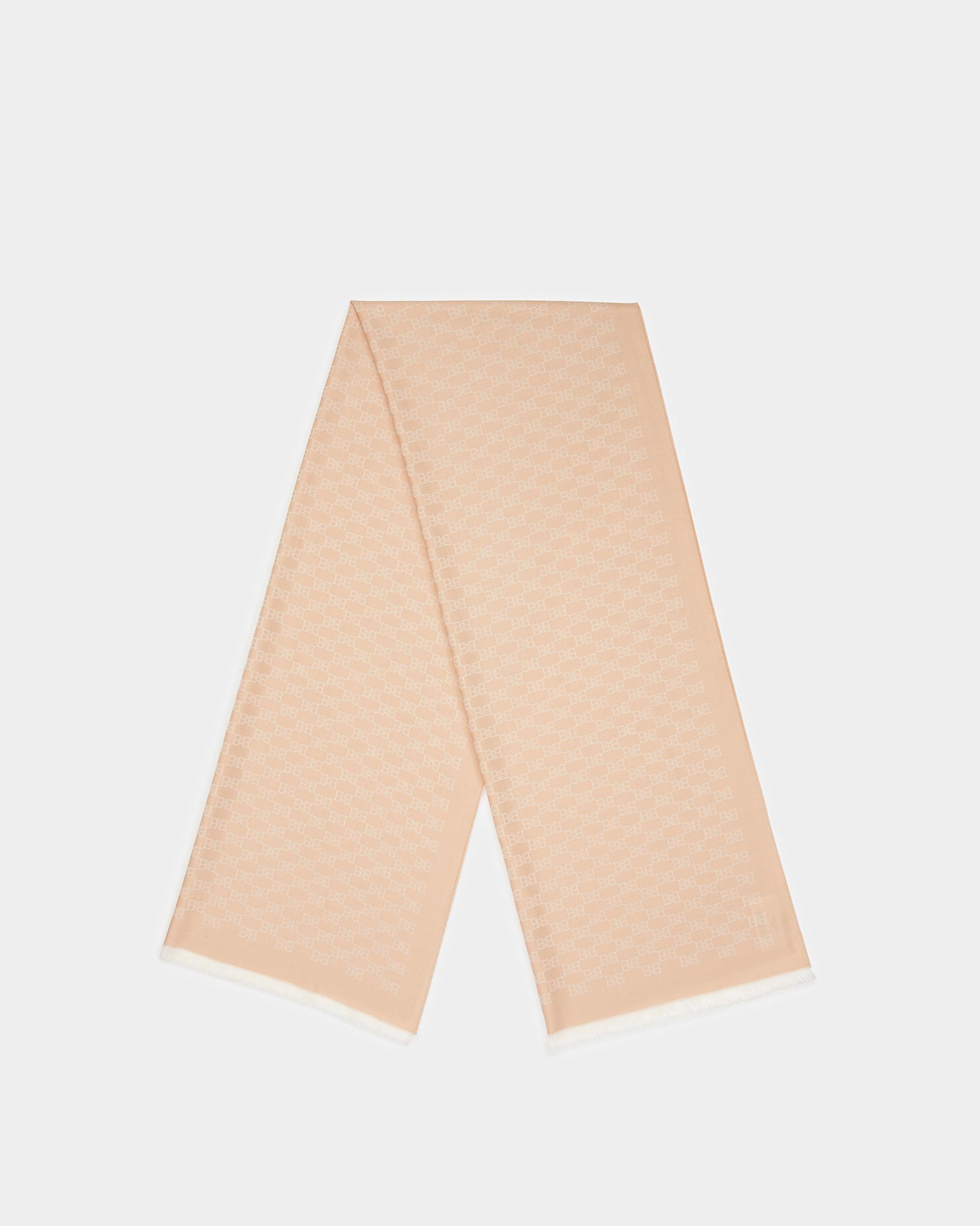 Jacquardschal Schal Aus Wolle Und Seide In Pfirsich - Damen - Bally - 01
