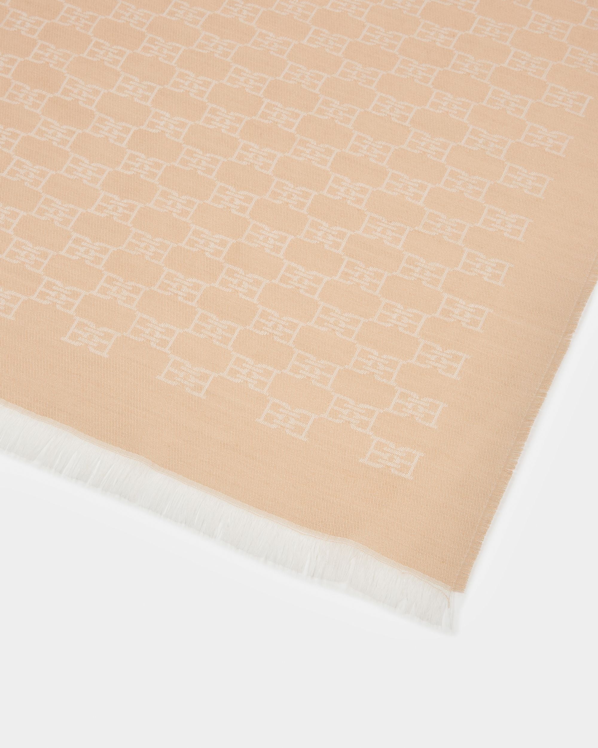 Jacquardschal Schal Aus Wolle Und Seide In Pfirsich - Damen - Bally - 02