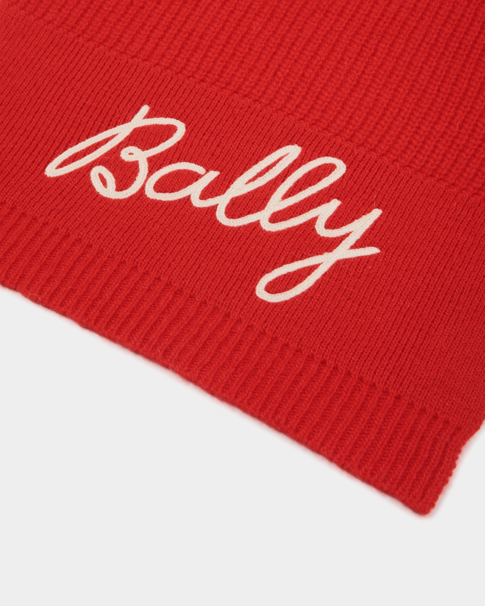 Écharpe Avec Logo En Laine Candy Red - Femme - Bally - 03