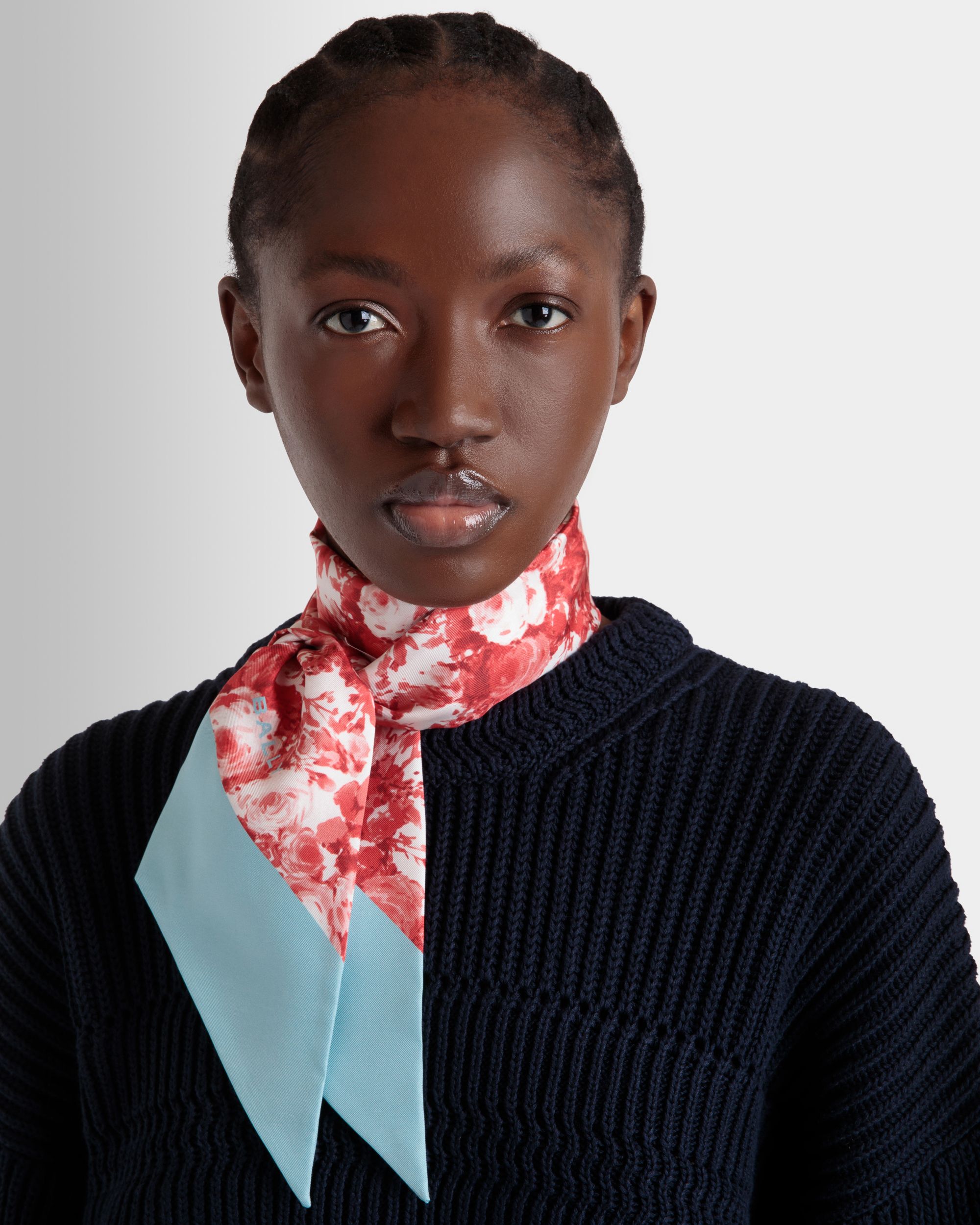 Halstuch Aus Seide In Rot Mit Rosengarten-Print - Damen - Bally - 02
