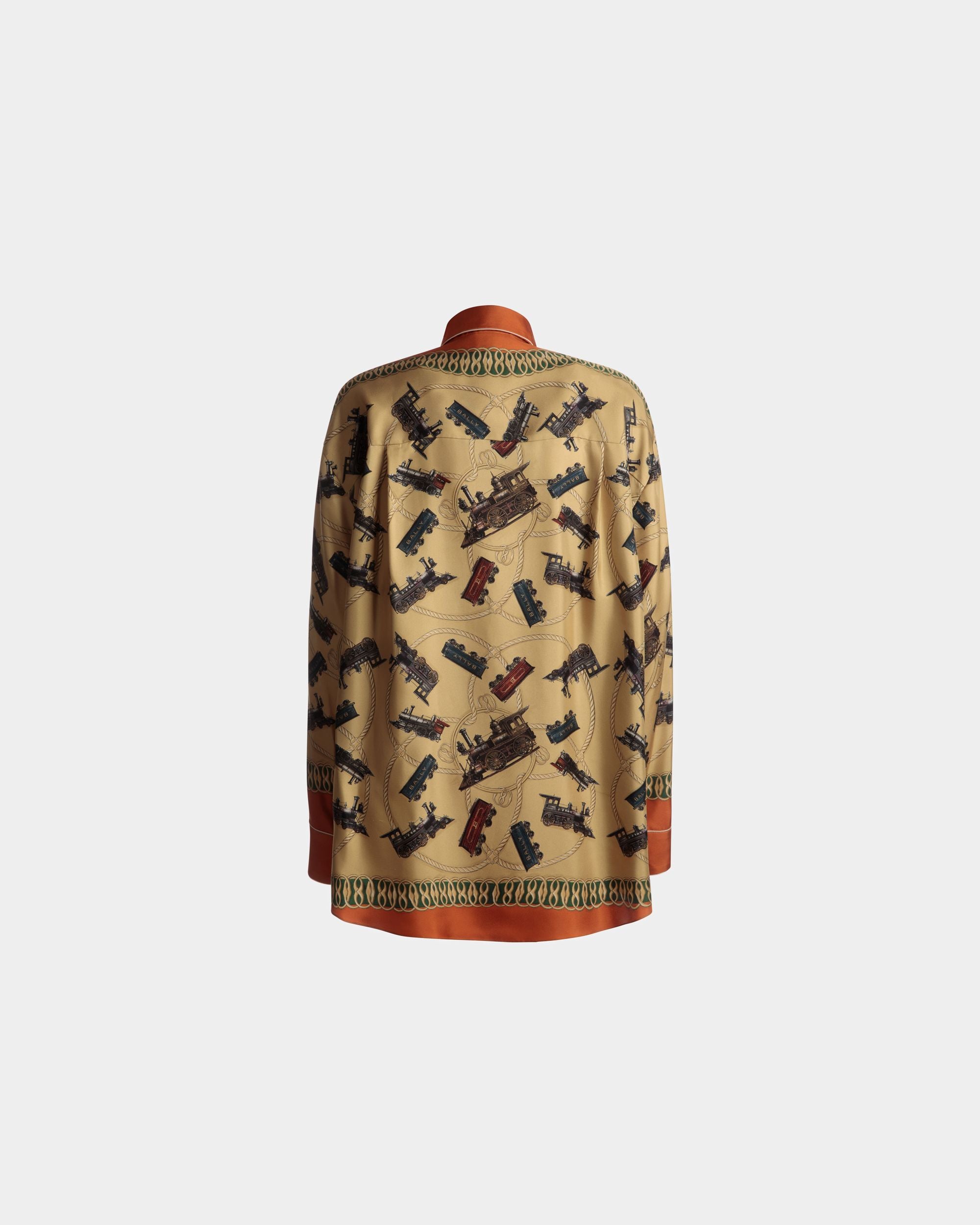 Train Print Shirt In Multicolor Silk - Women's - Bally - 07