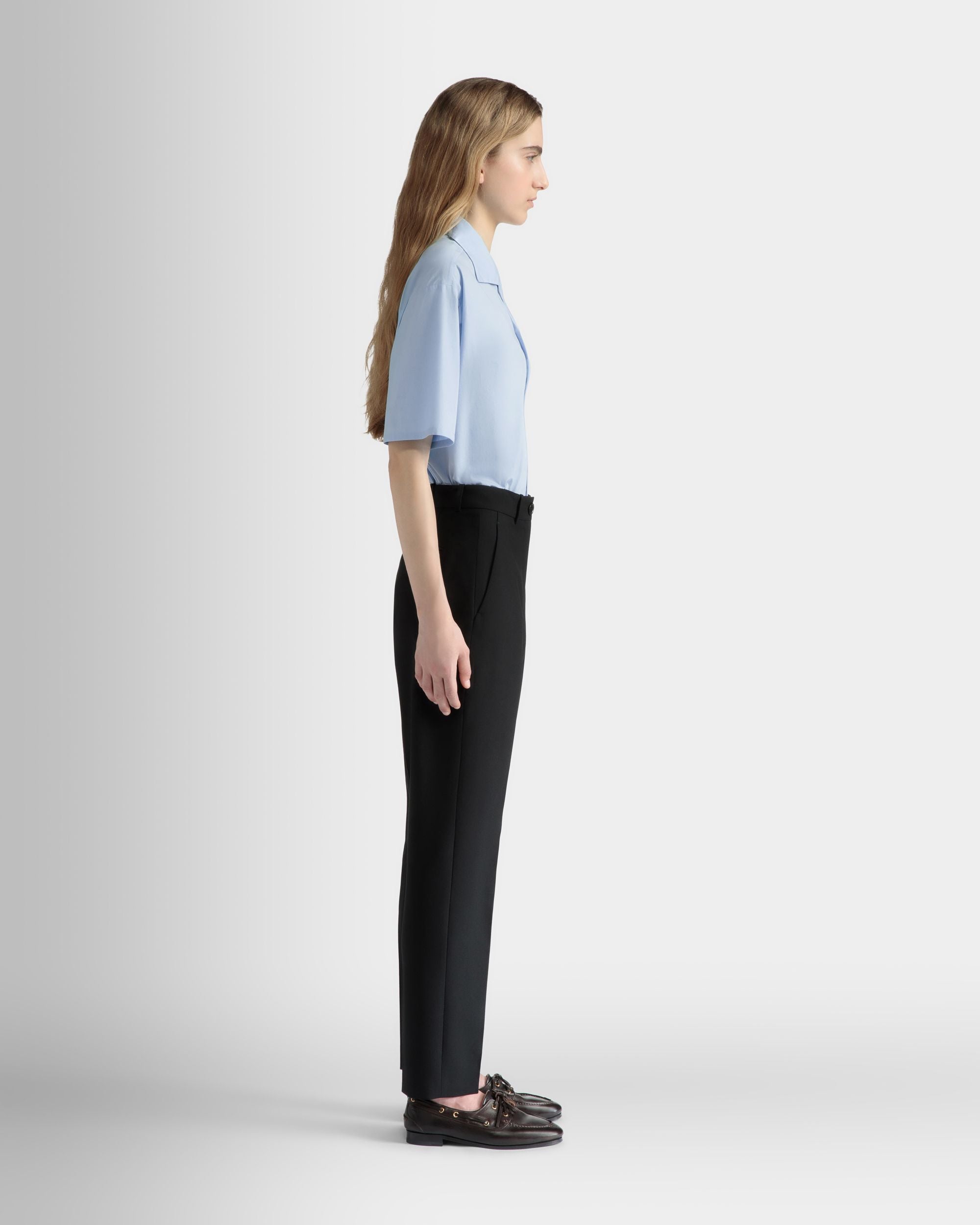 Oversized Shirt in Light Blue Cotton - Women's - Bally - 05