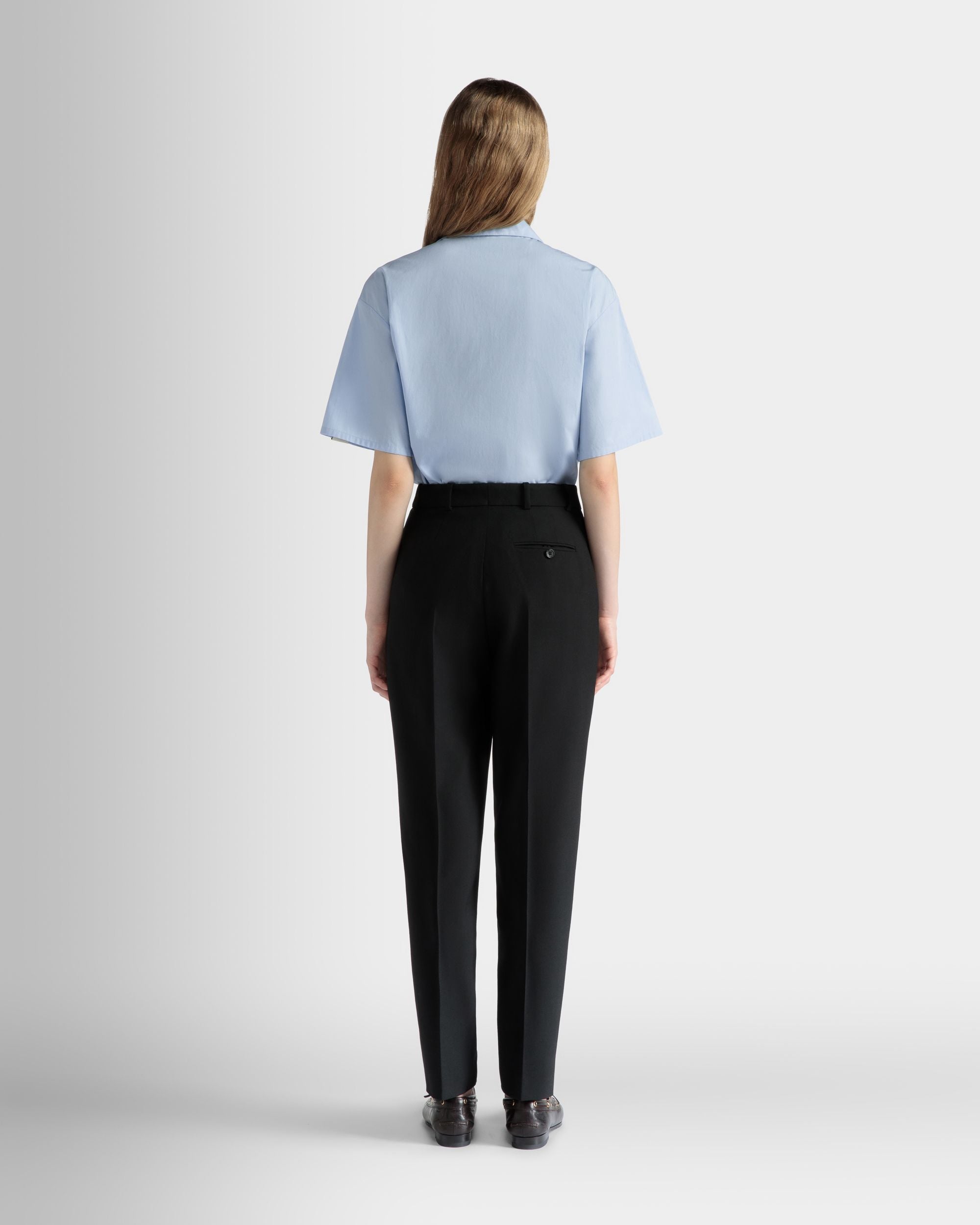 Oversized Shirt in Light Blue Cotton - Women's - Bally - 06