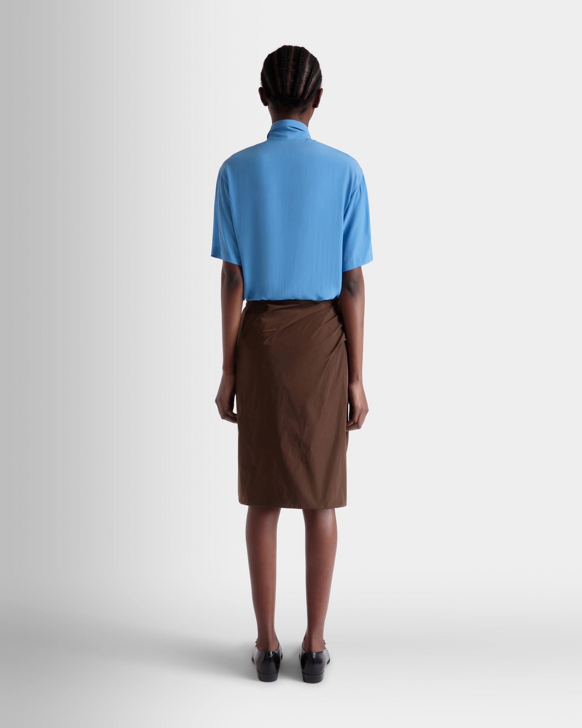 Chemise En Crêpe De Chine Medium Blue - Femme - Bally - 06