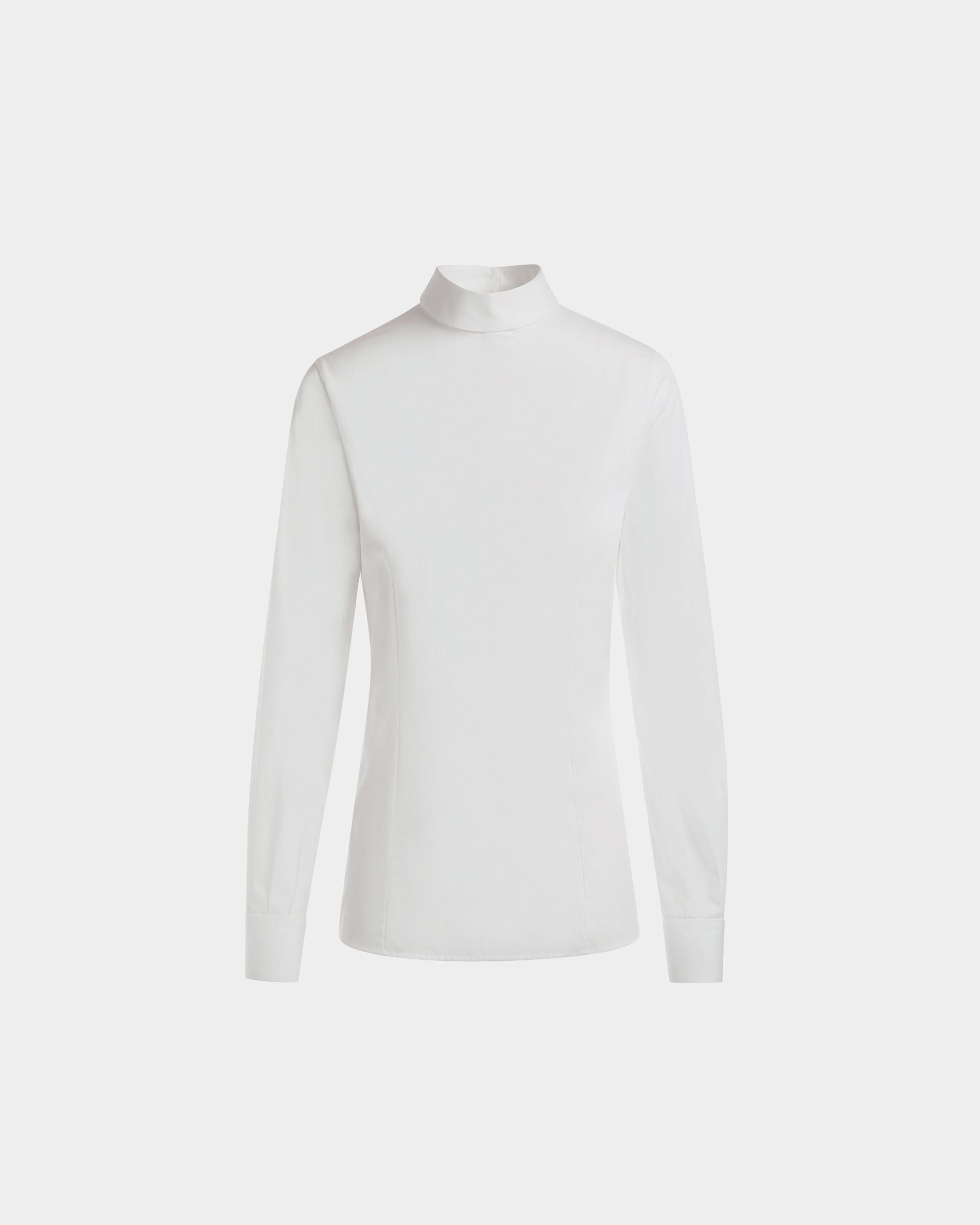 Long Sleeve Shirt in White Cotton - Femme - Bally - 01