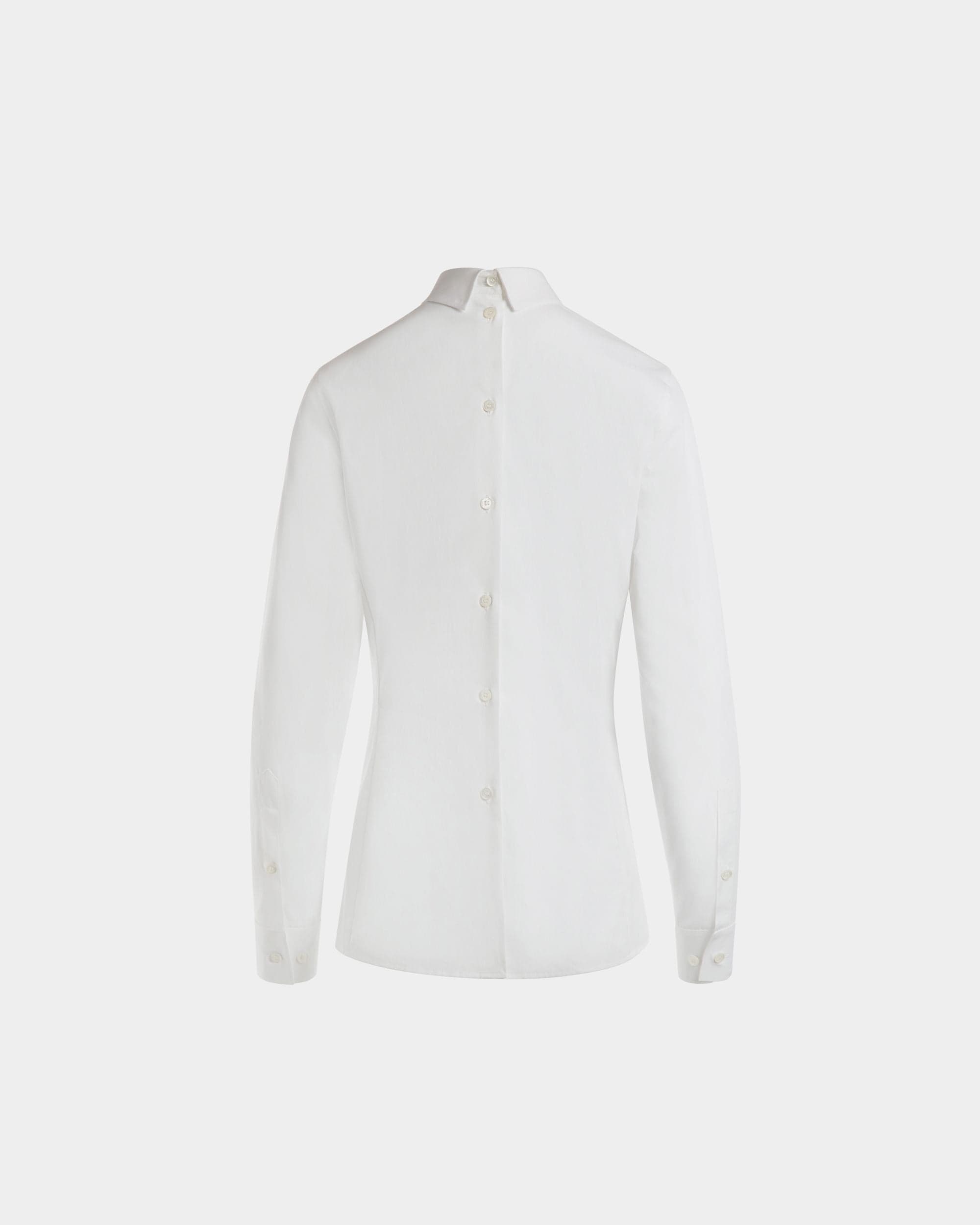 Long Sleeve Shirt in White Cotton - Femme - Bally - 03