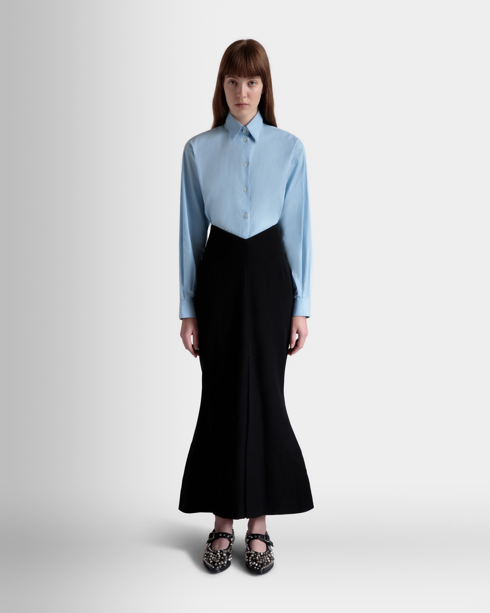 Long Skirt In Black Wool Blend - Femme - Bally - 02