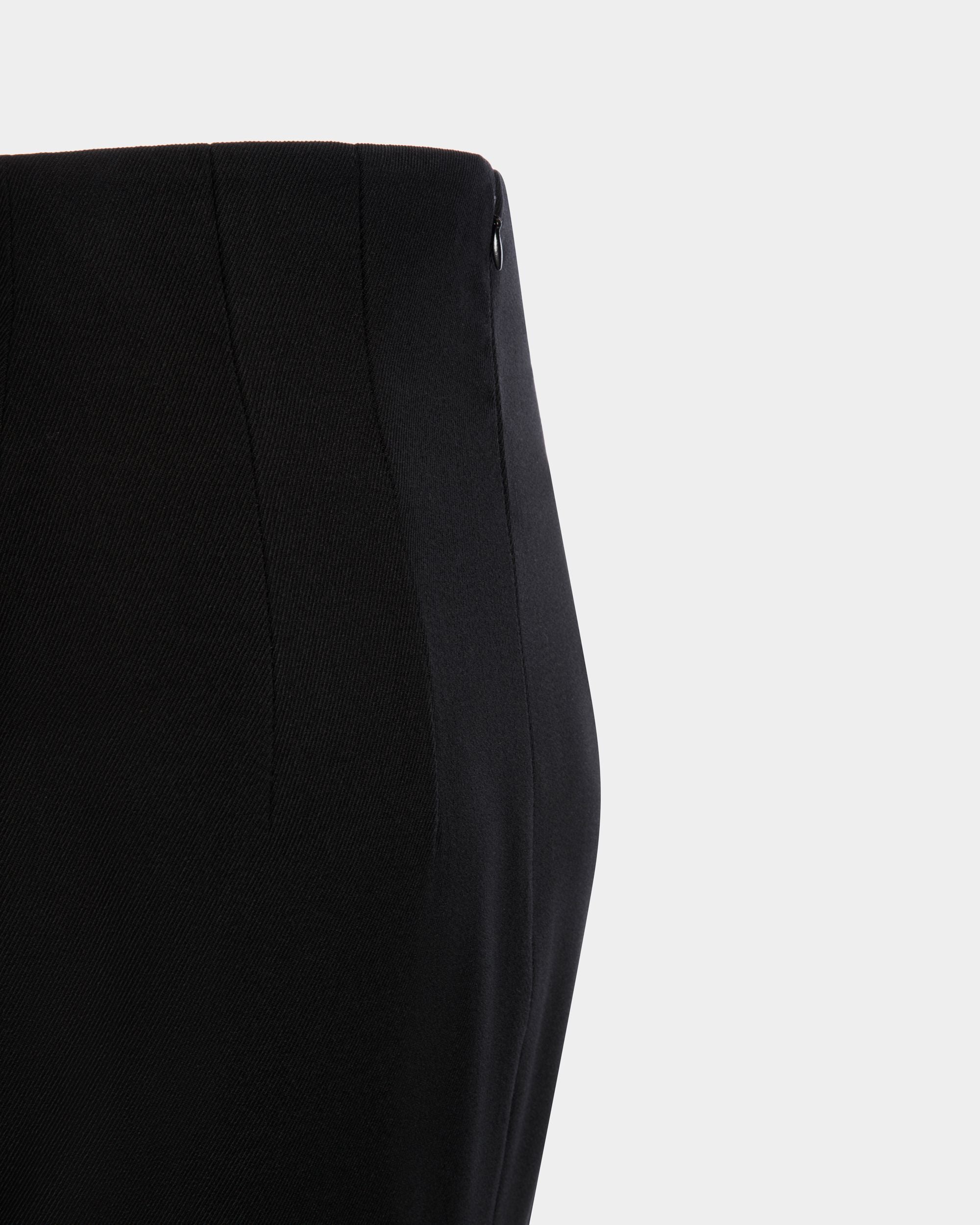 Long Skirt In Black Wool Blend - Femme - Bally - 04