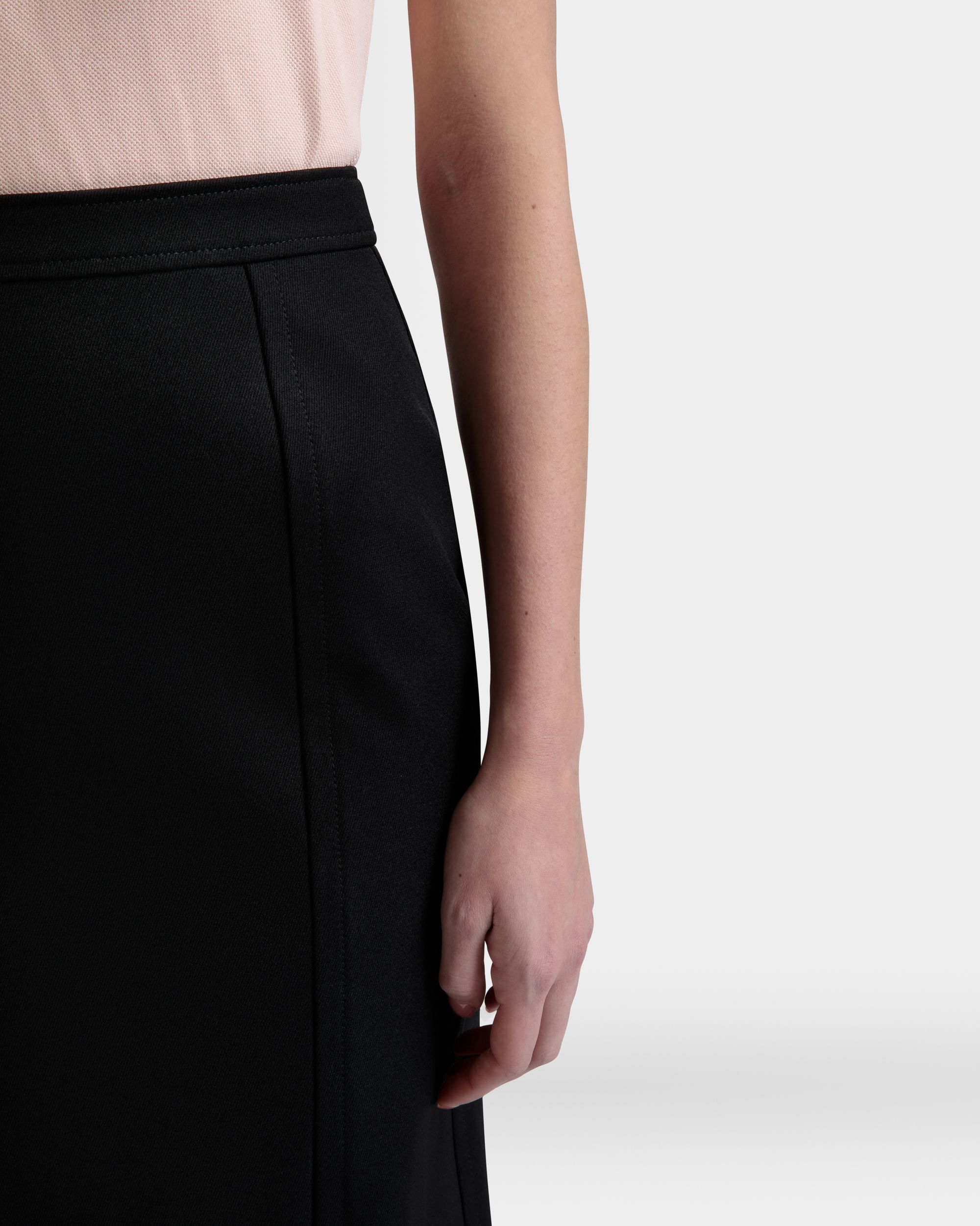 Jupe Midi En Gabardine De Nylon Noire - Femme - Bally - 03