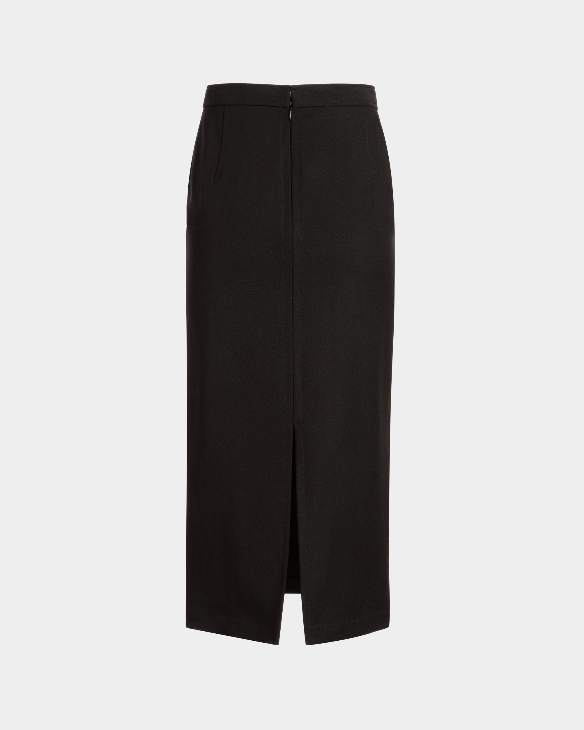 Jupe Midi En Gabardine De Nylon Noire - Femme - Bally - 07