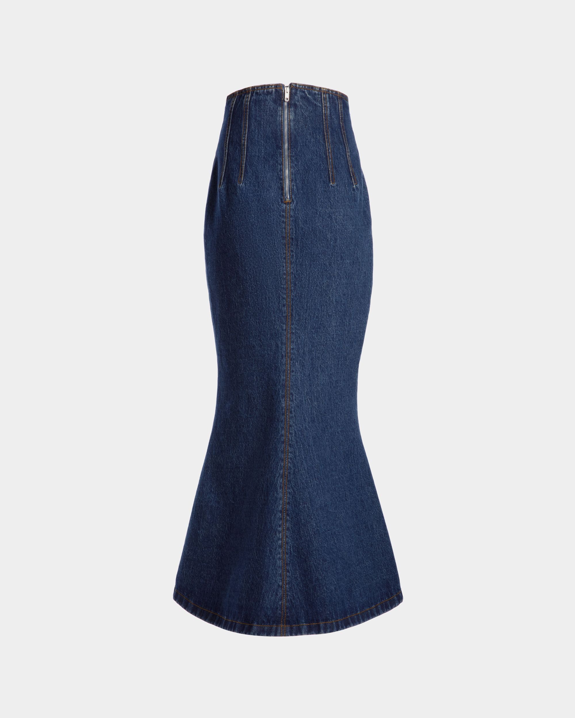 Jupe Longue En Coton Medium Blue - Femme - Bally - 07
