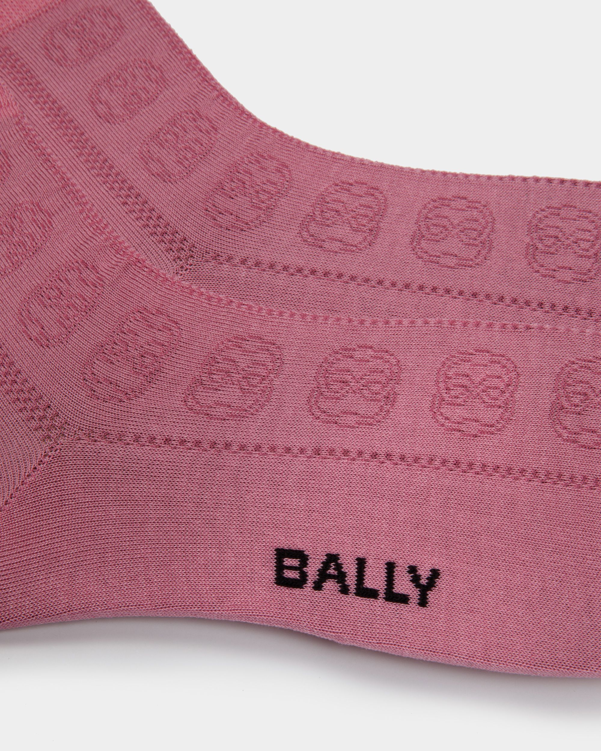 Chaussettes Logo En Coton Rose - Femme - Bally - 02