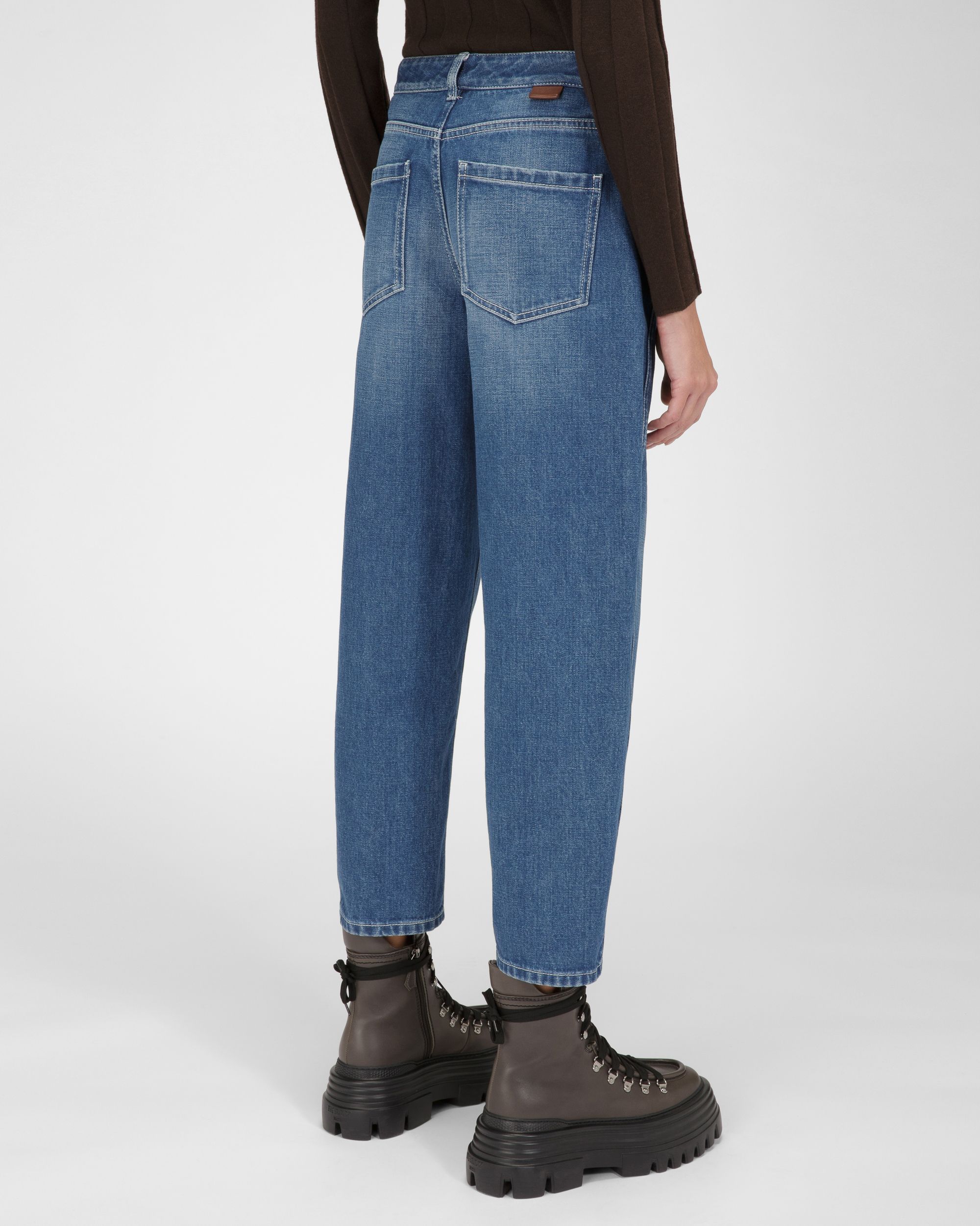 Pantalon En Coton Bleu - Femme - Bally - 03