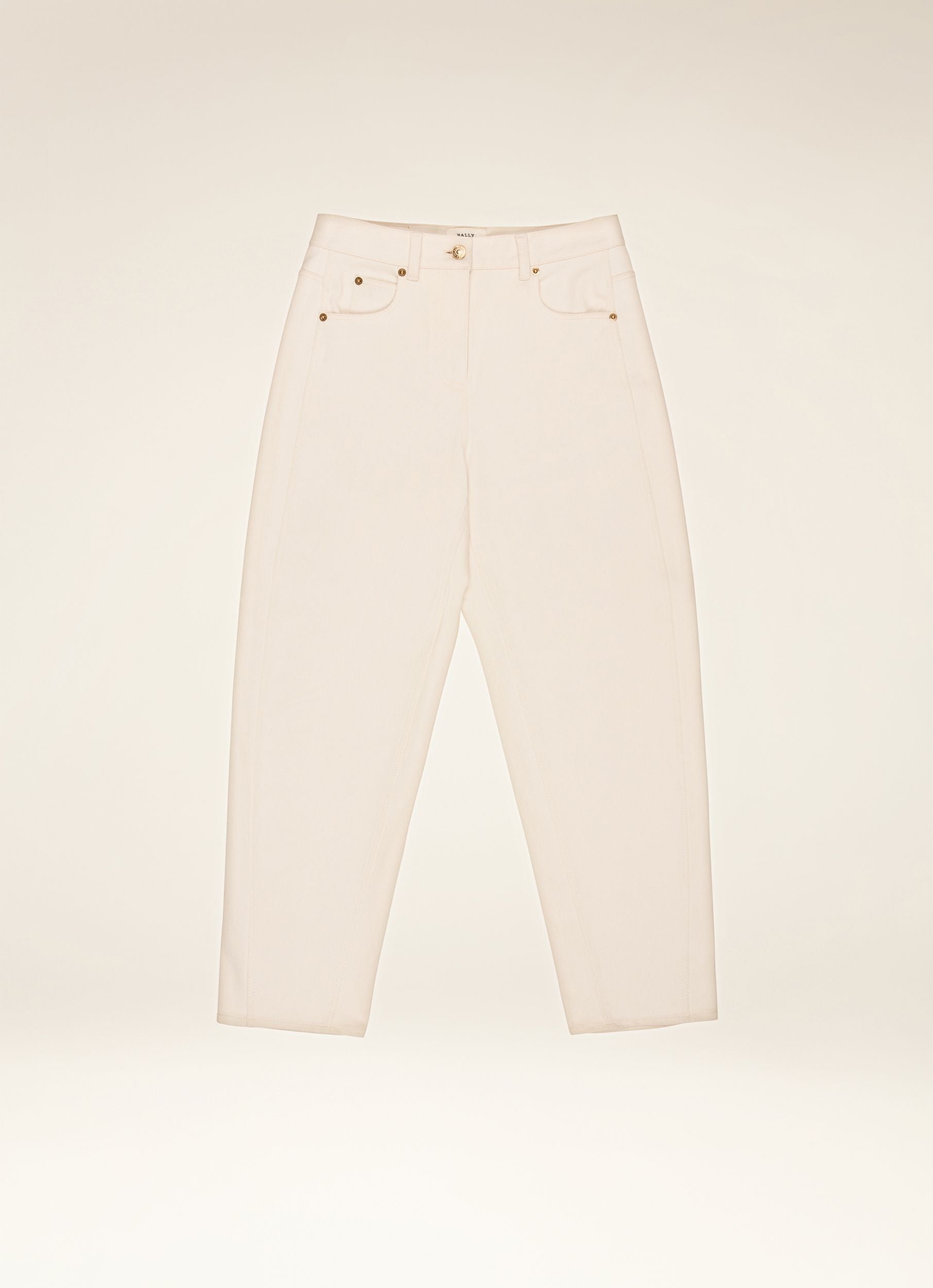 Cotton & Elastane Pants In Bone - Women's - Bally - 01