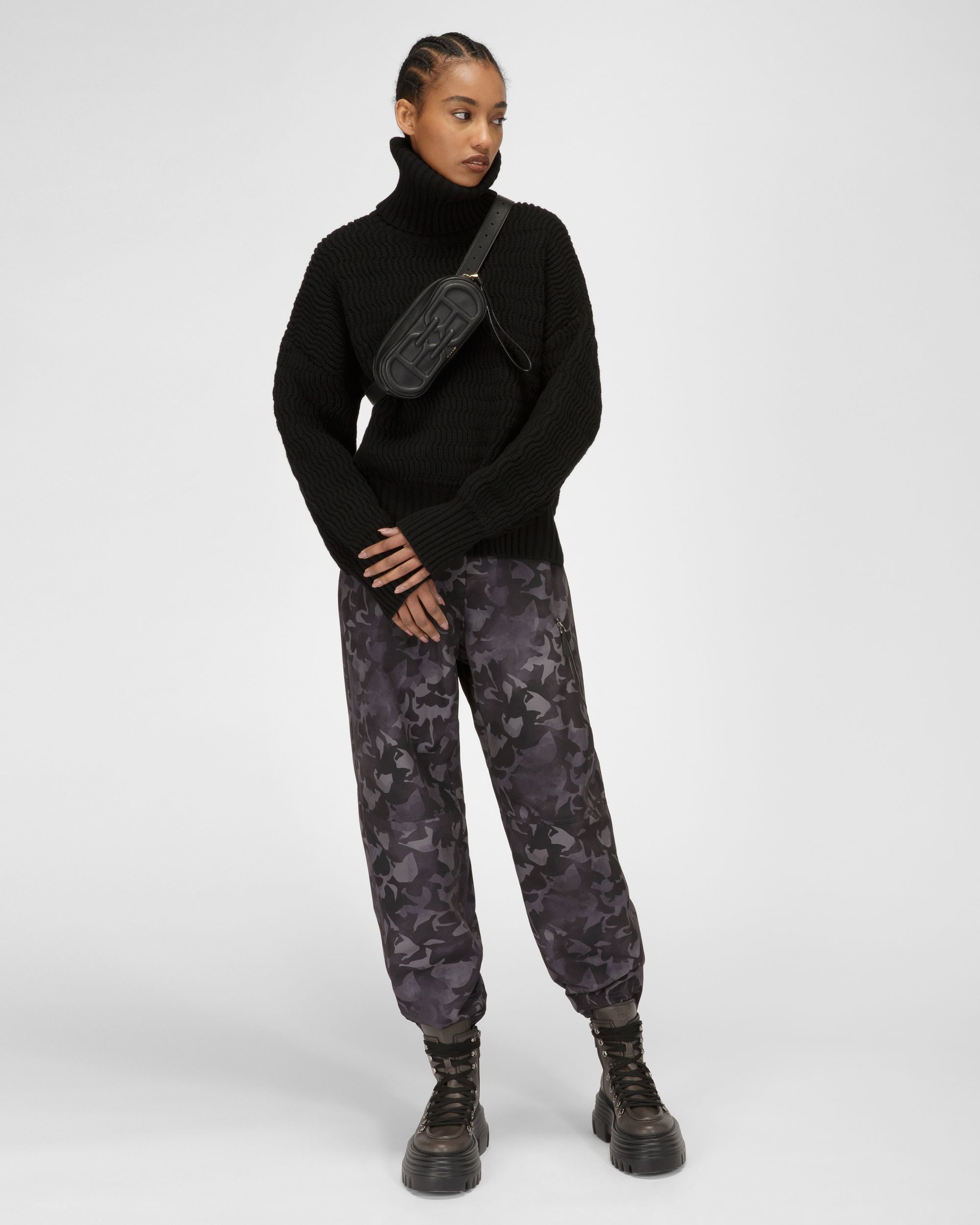Recycled Nylon Trousers In Black - Women's - Bally - 05