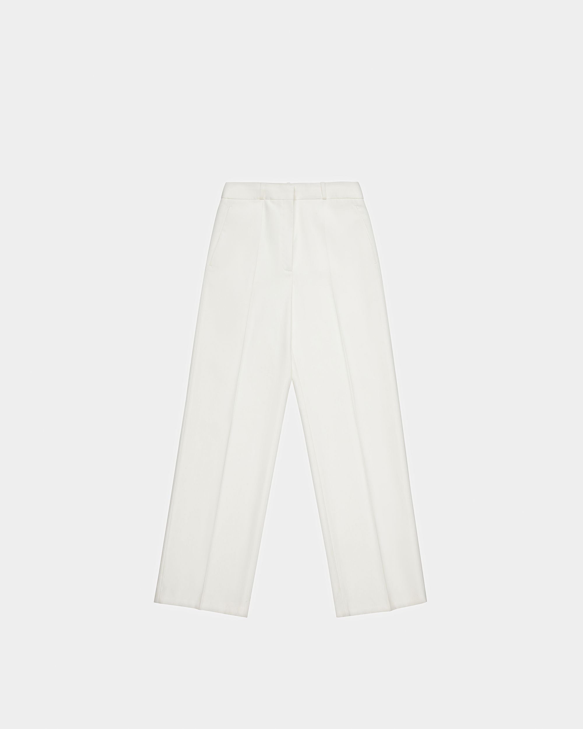Gerade Hose Aus Baumwollmischung In Elfenbein - Damen - Bally - 01
