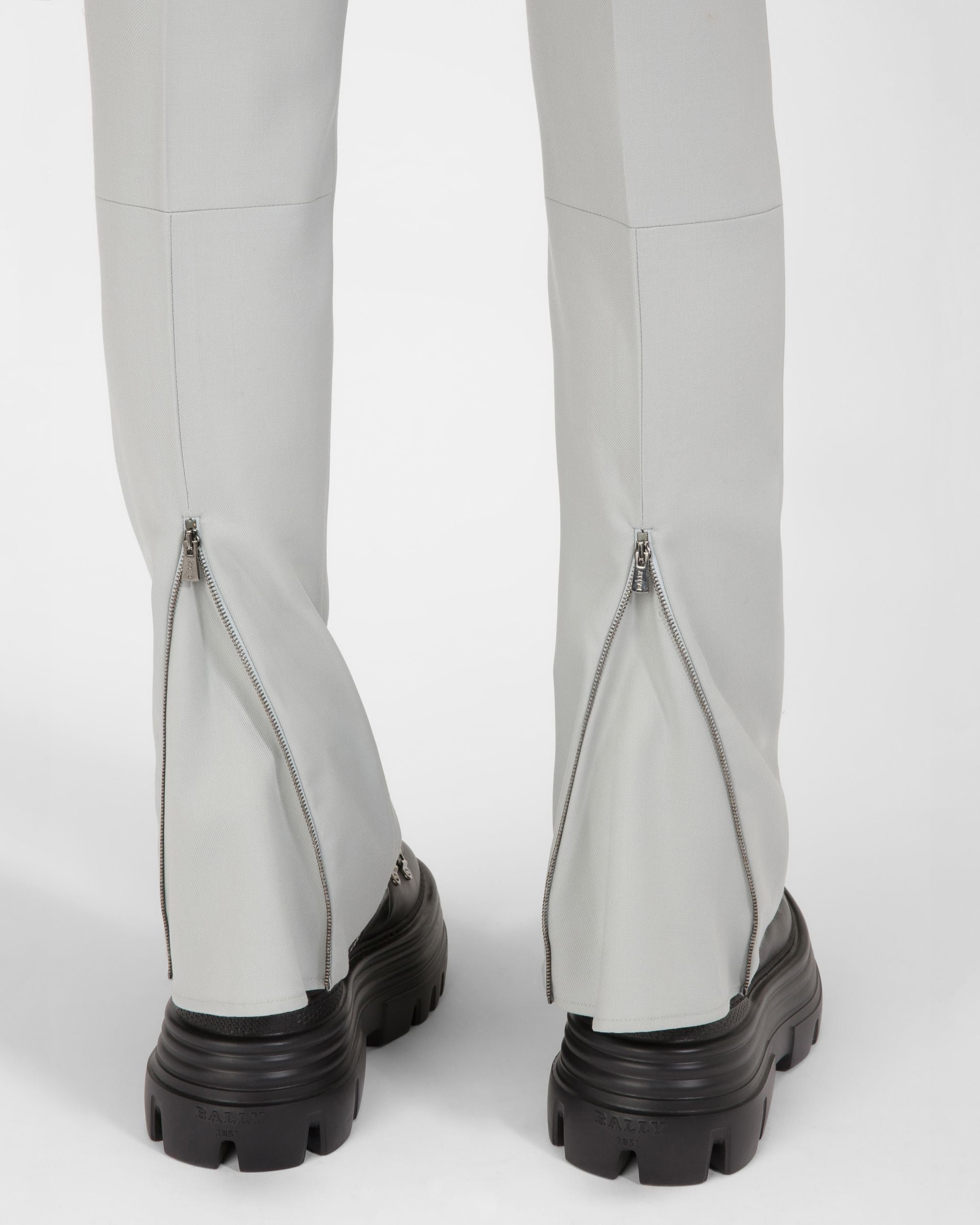 Pantalon En Laine Gris - Femme - Bally - 02
