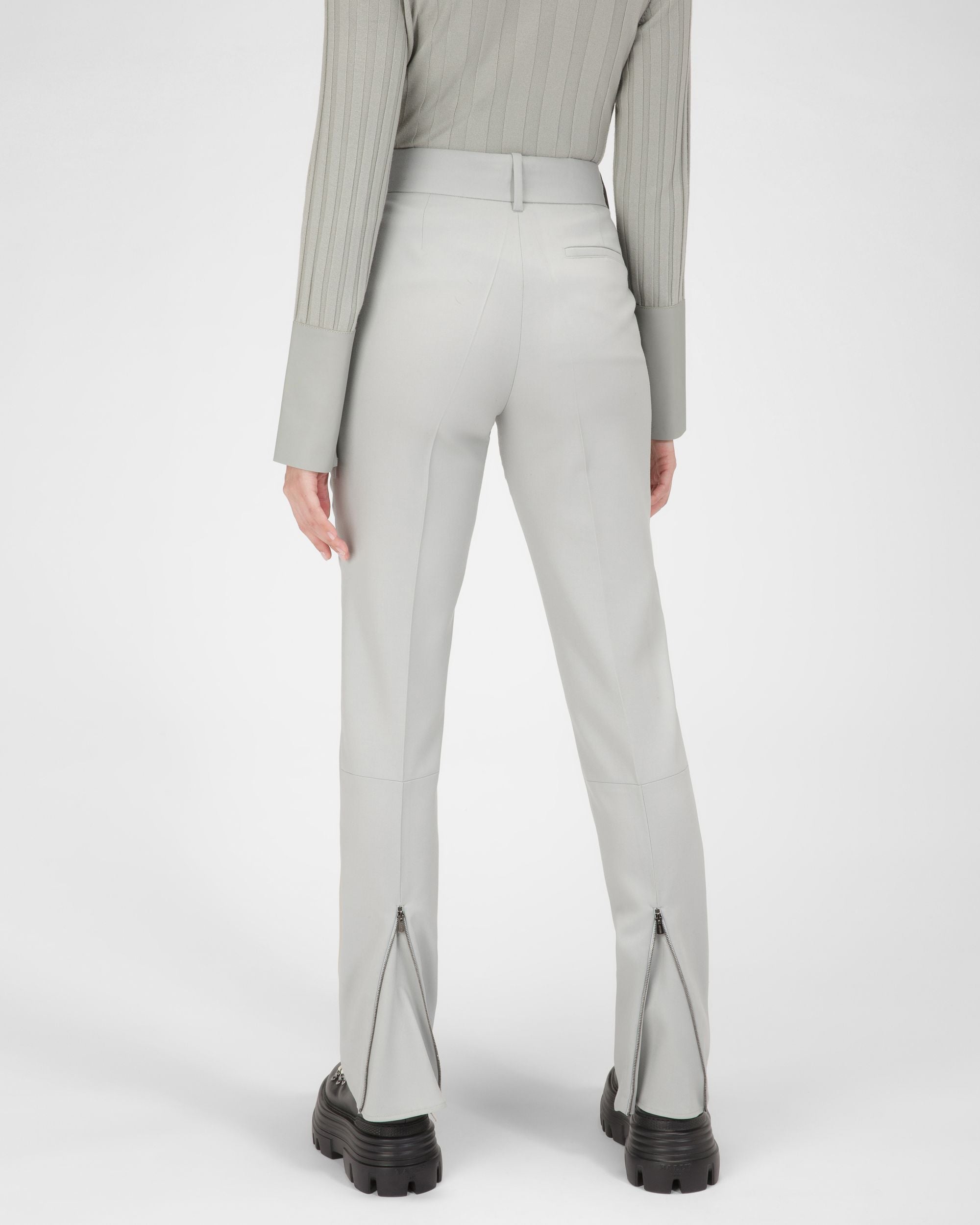 Pantalon En Laine Gris - Femme - Bally - 03