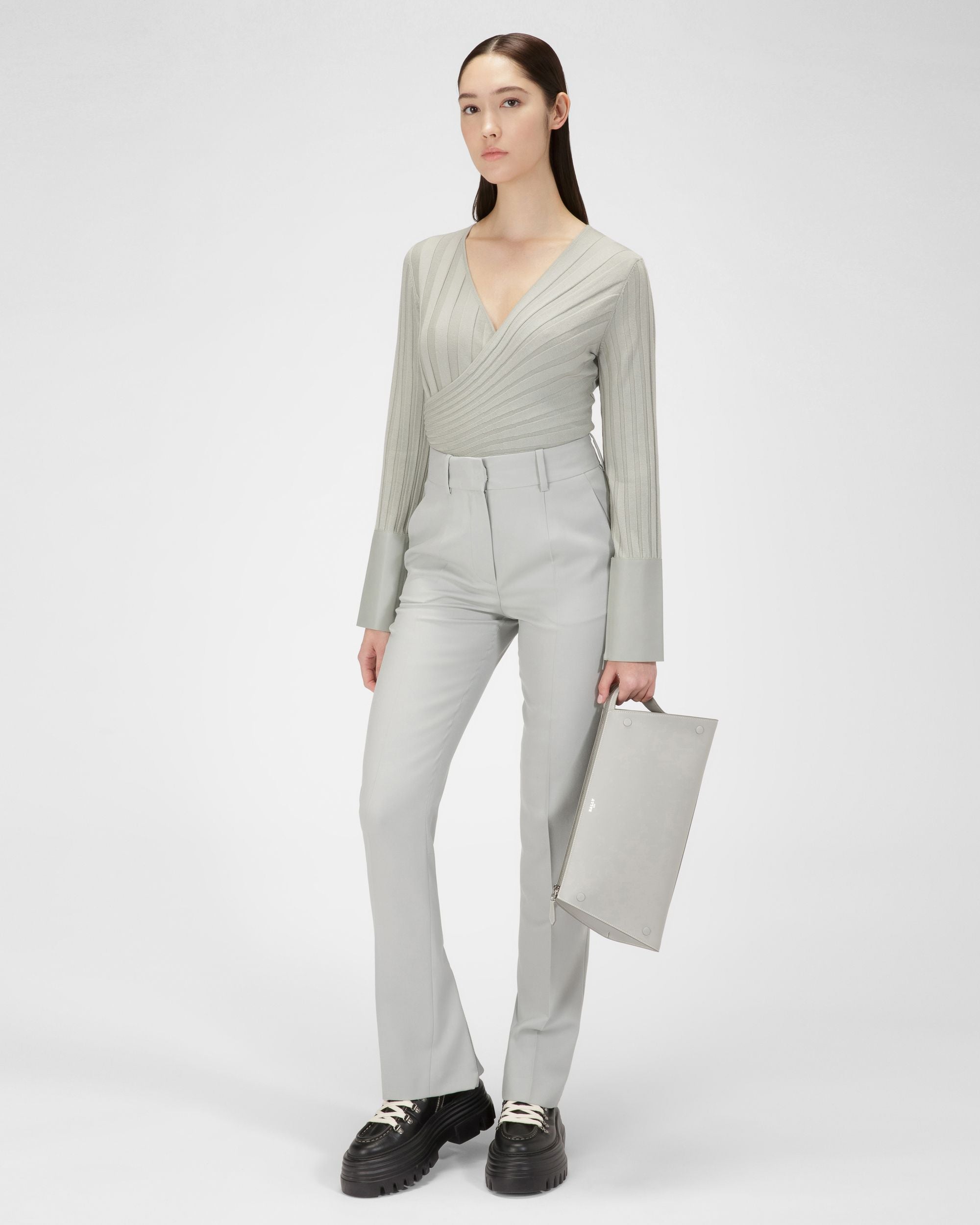 Pantalon En Laine Gris - Femme - Bally - 05
