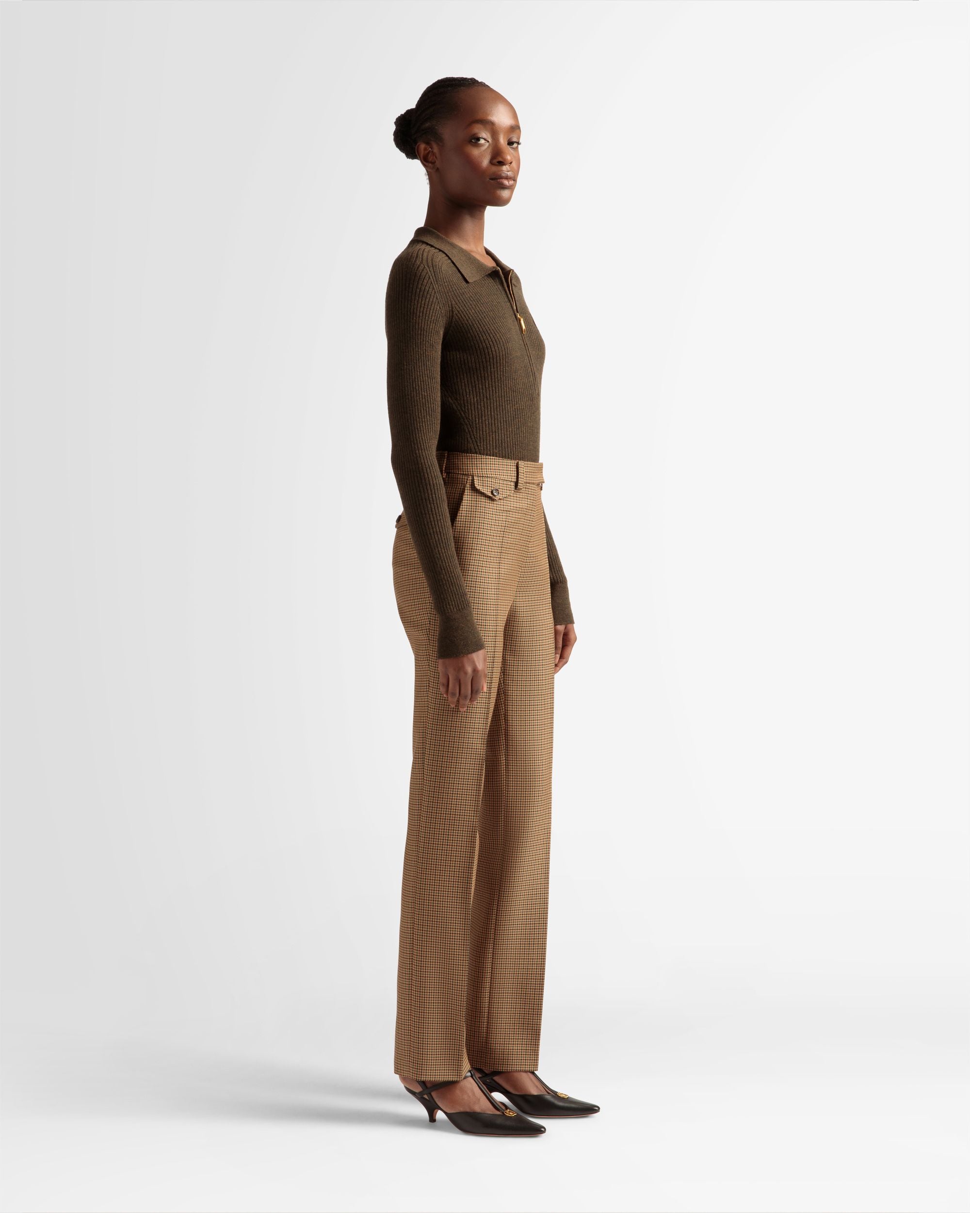 Formelle Hose mit geradem Bein Aus Wolle in Desert - Damen - Bally - 04