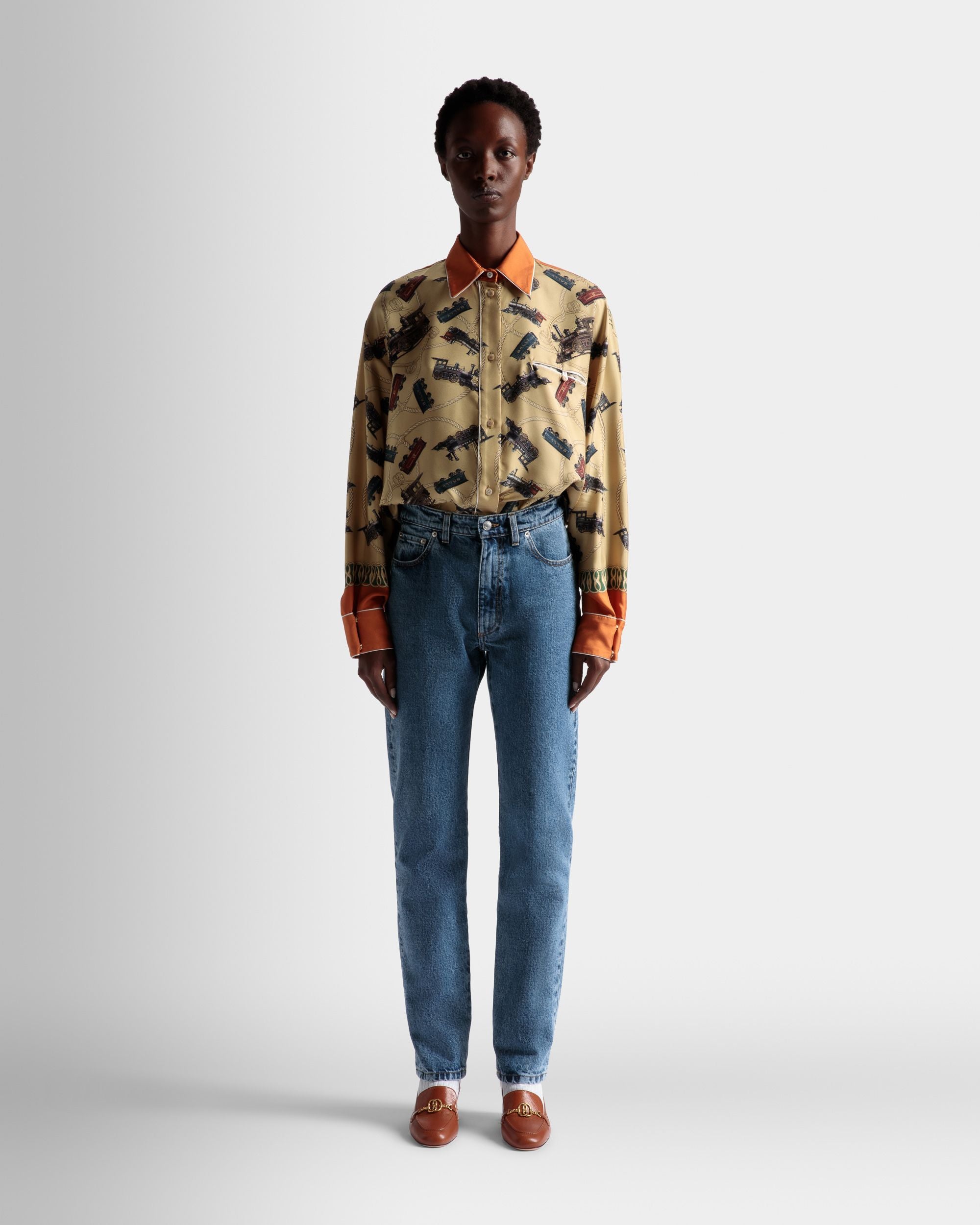 Pantalón De Denim En Azul Claro - Mujer - Bally - 02