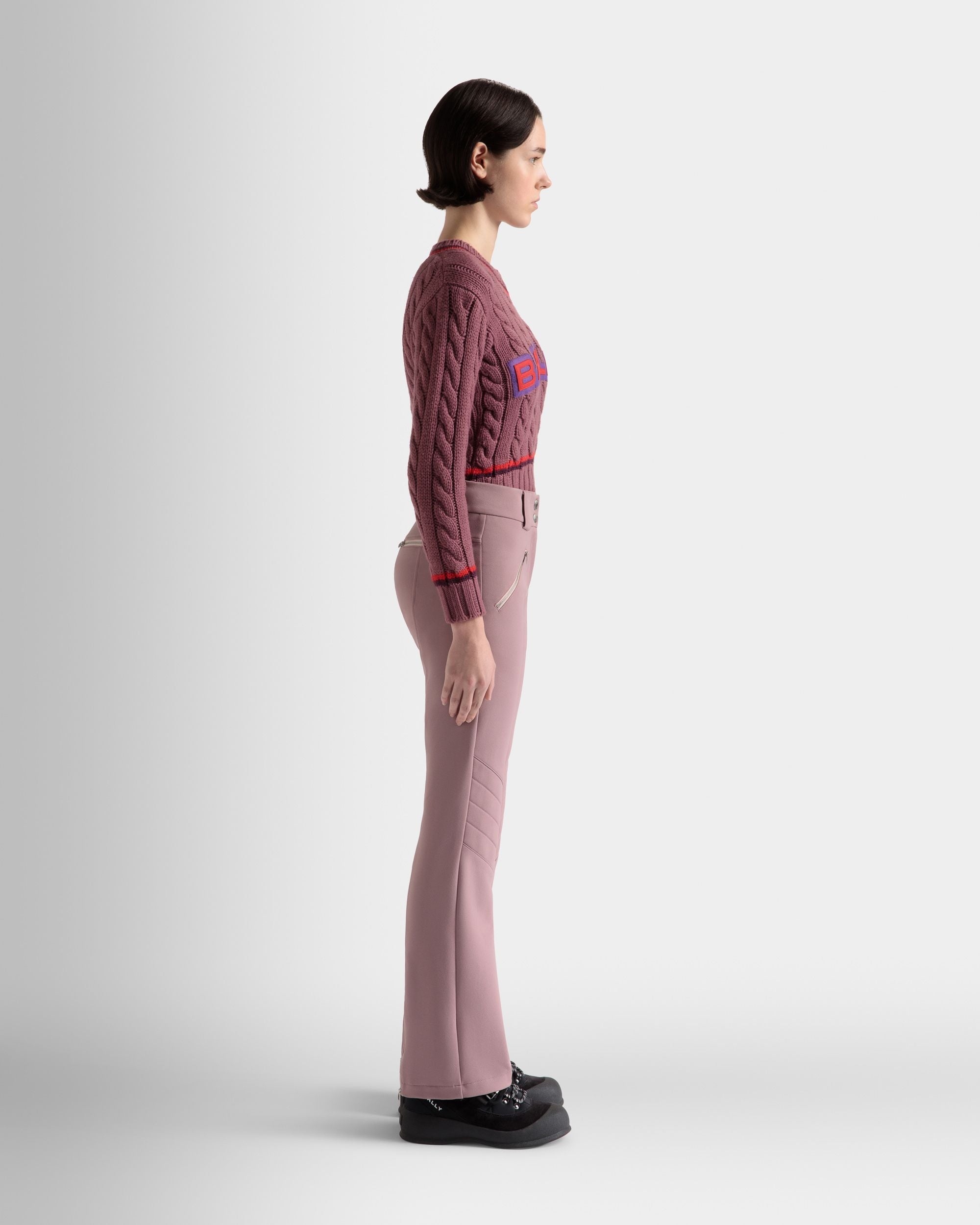 Pantalones Elásticos Acampanados En Rosa Claro - Mujer - Bally - 05