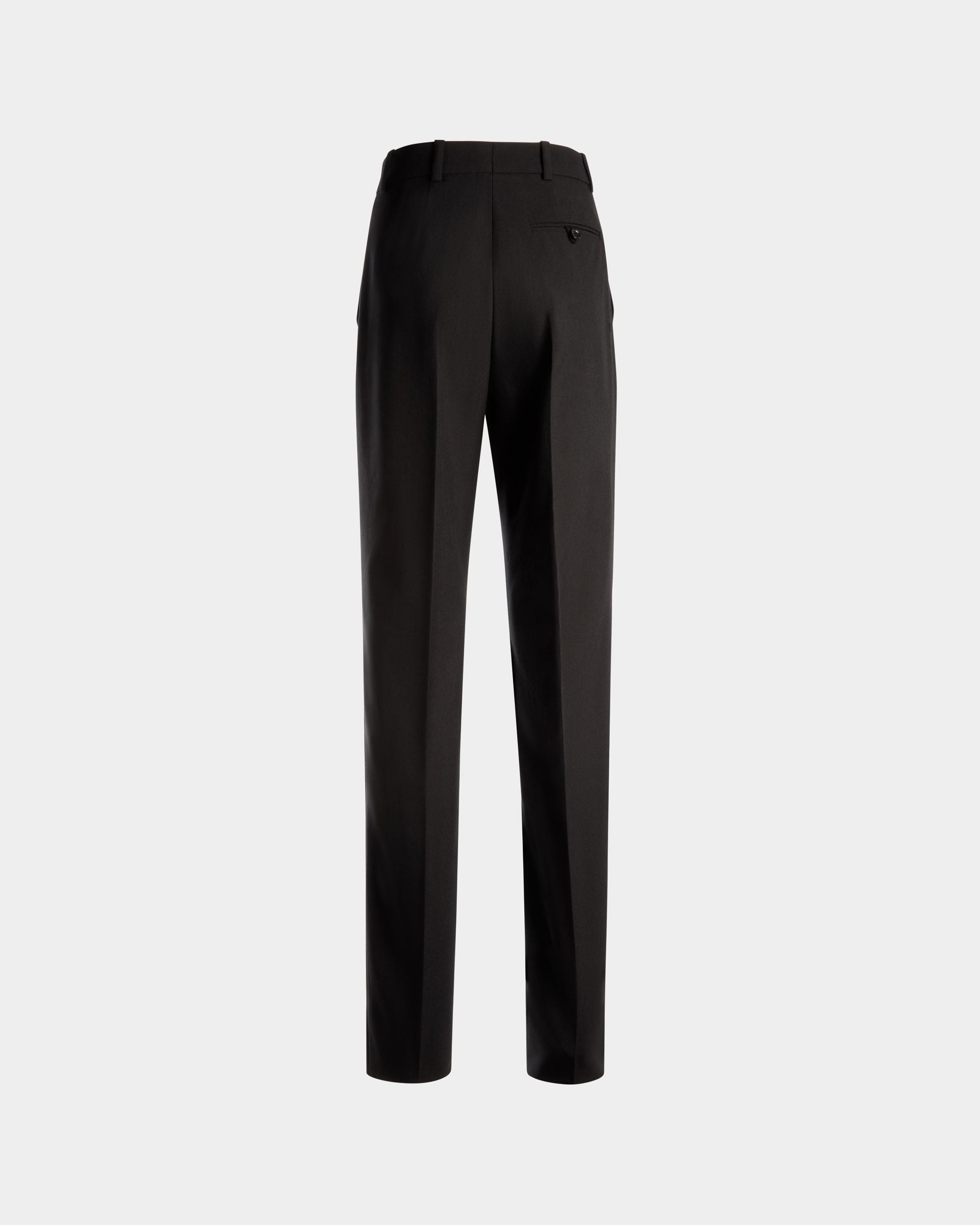 Pantalon Coupe Droite En Laine Noire - Femme - Bally - 07