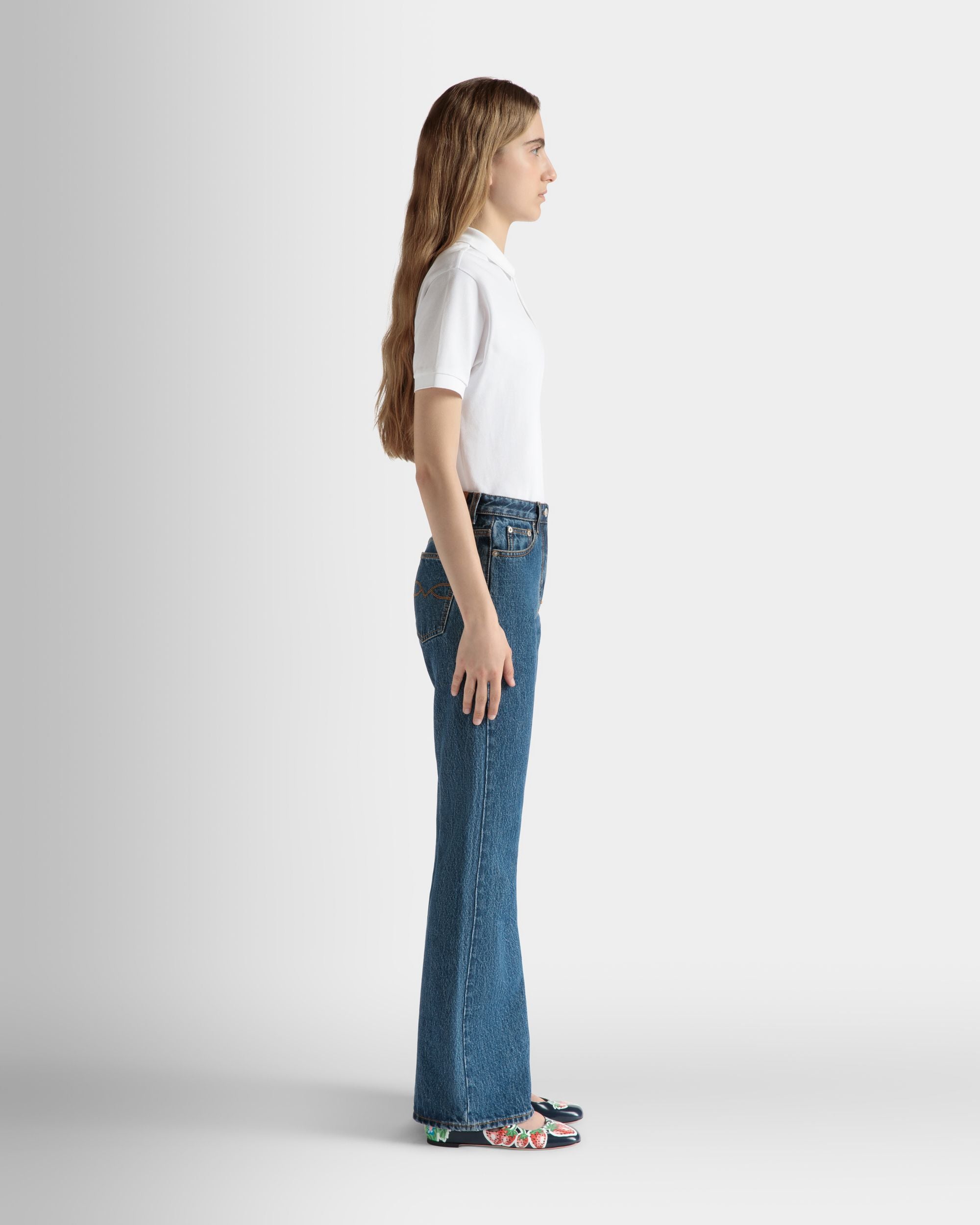 Ausgestellte Jeanshose Aus Baumwolle In Medium Blue - Damen - Bally - 05