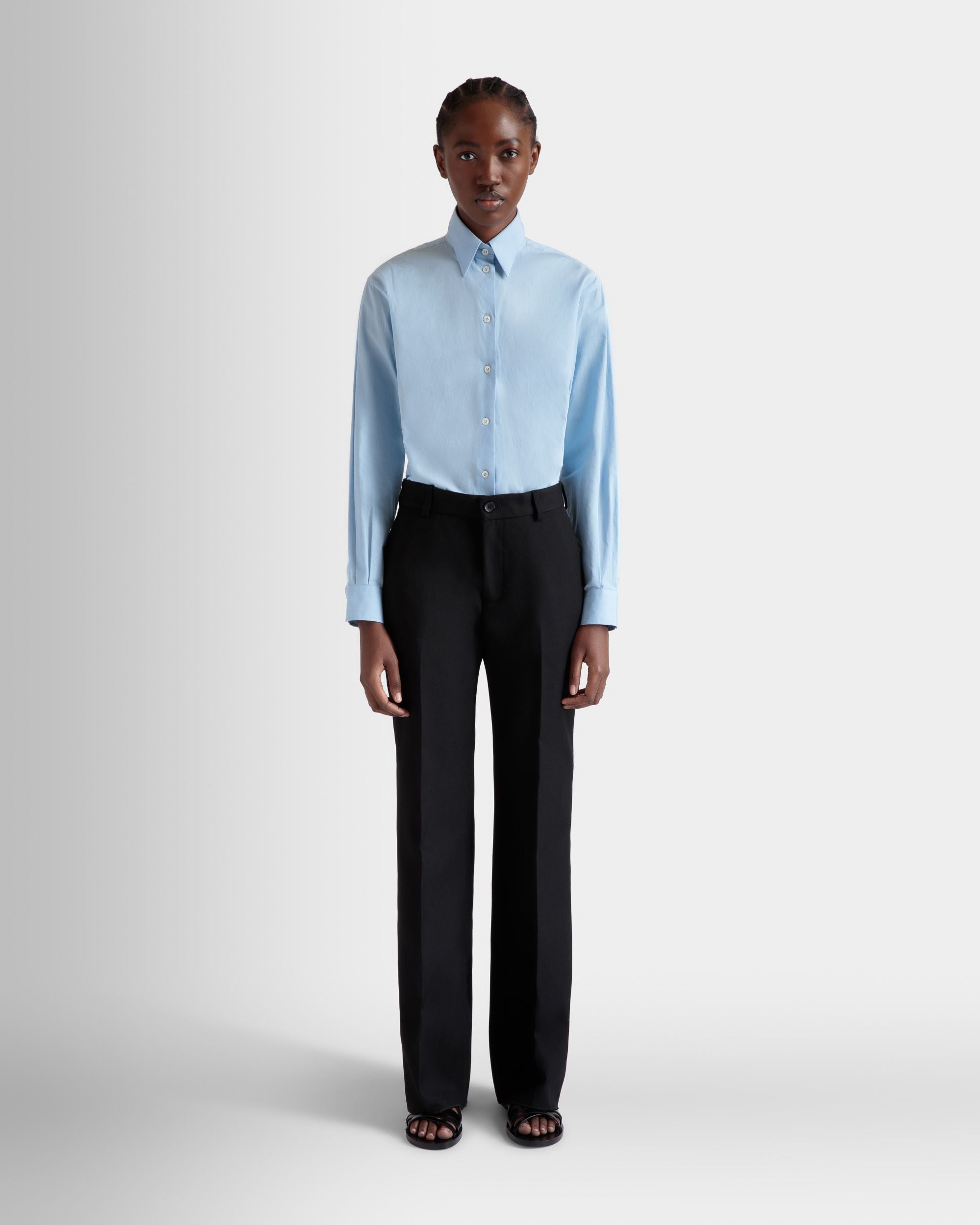 Pantalón Acampanado De Lana Negra - Mujer - Bally - 02