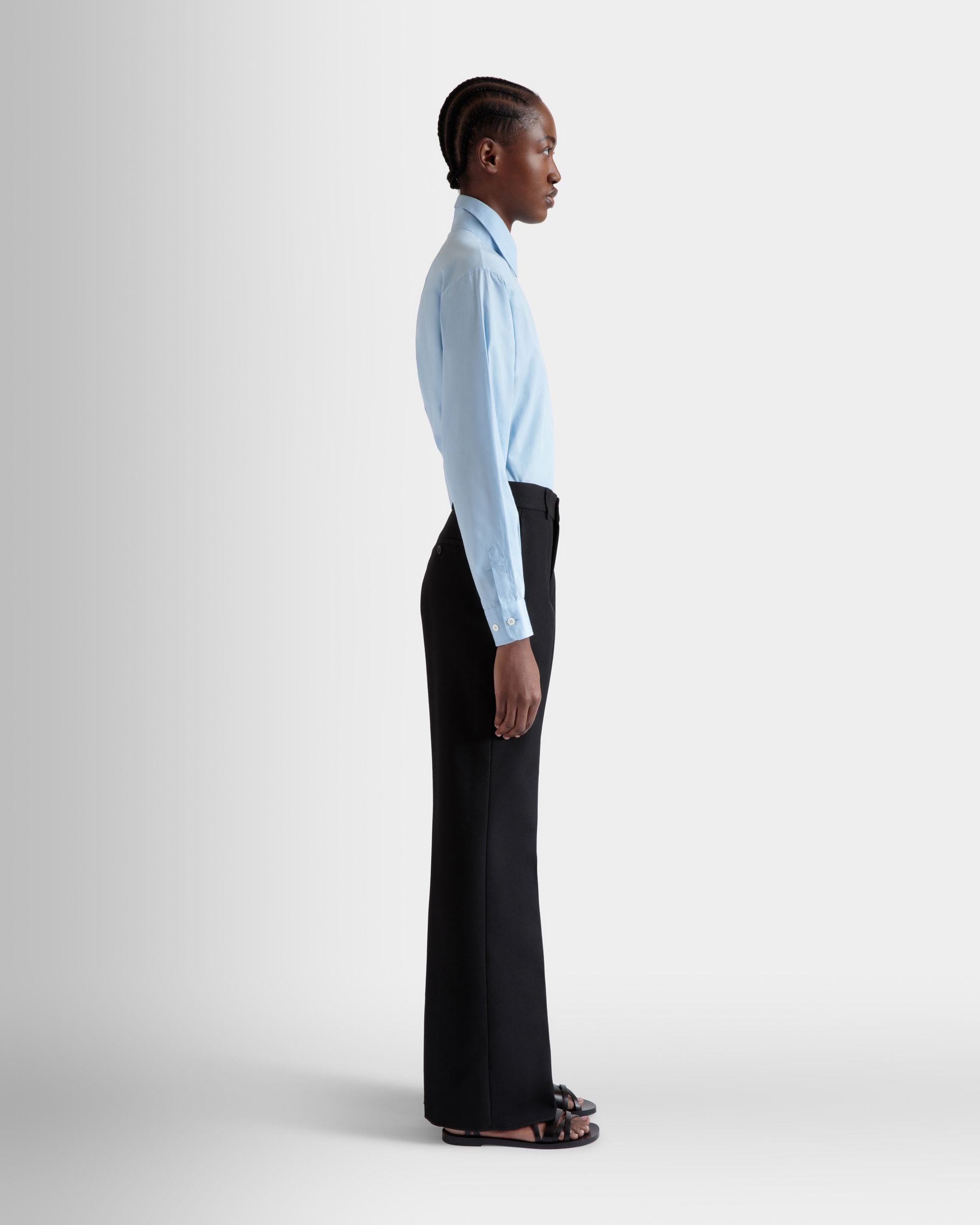 Pantalón Acampanado De Lana Negra - Mujer - Bally - 05