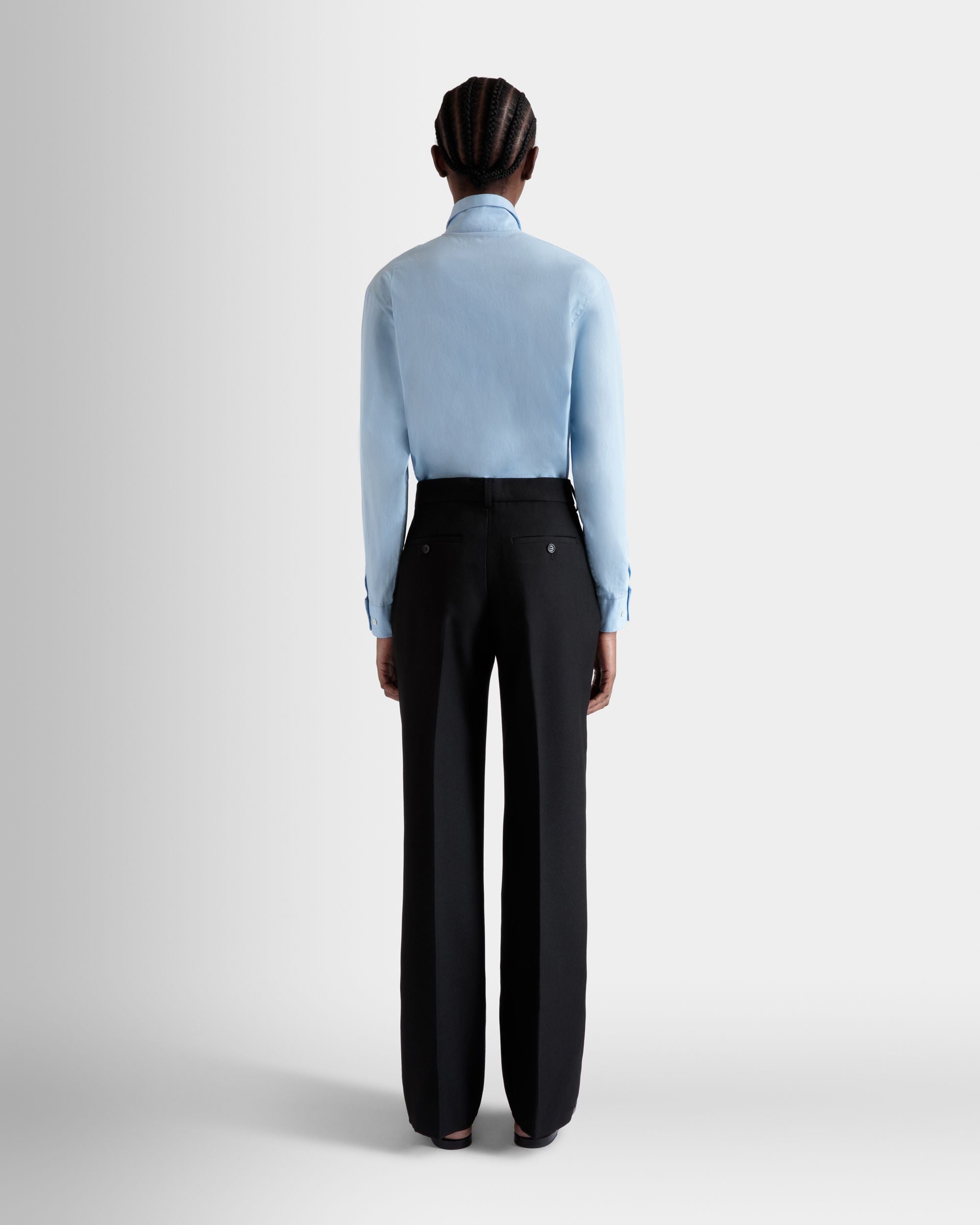 Pantalón Acampanado De Lana Negra - Mujer - Bally - 06